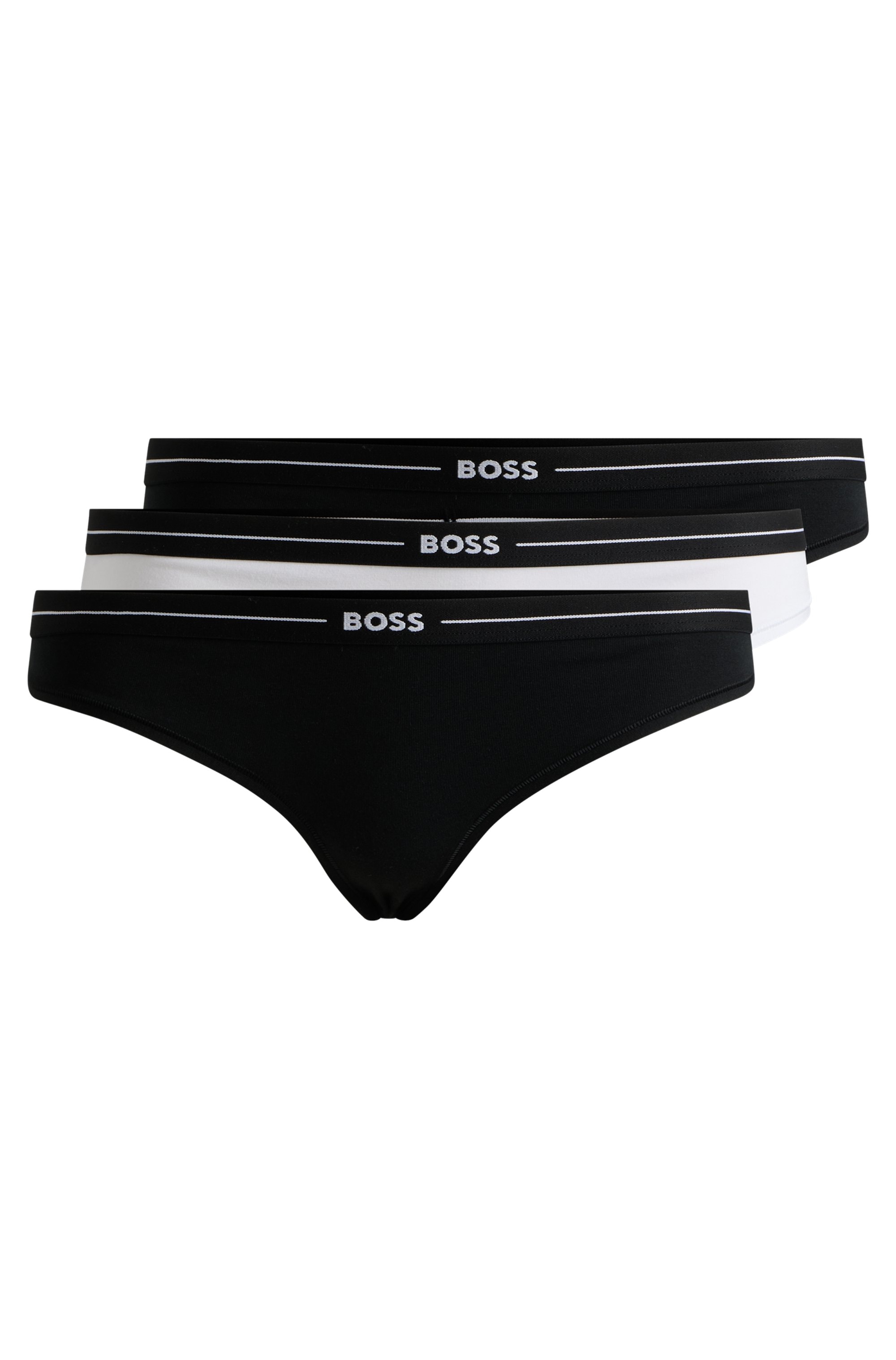 BOSS String »3P THONG«, (Packung, 3 St., 3er), mit BOSS Logobund