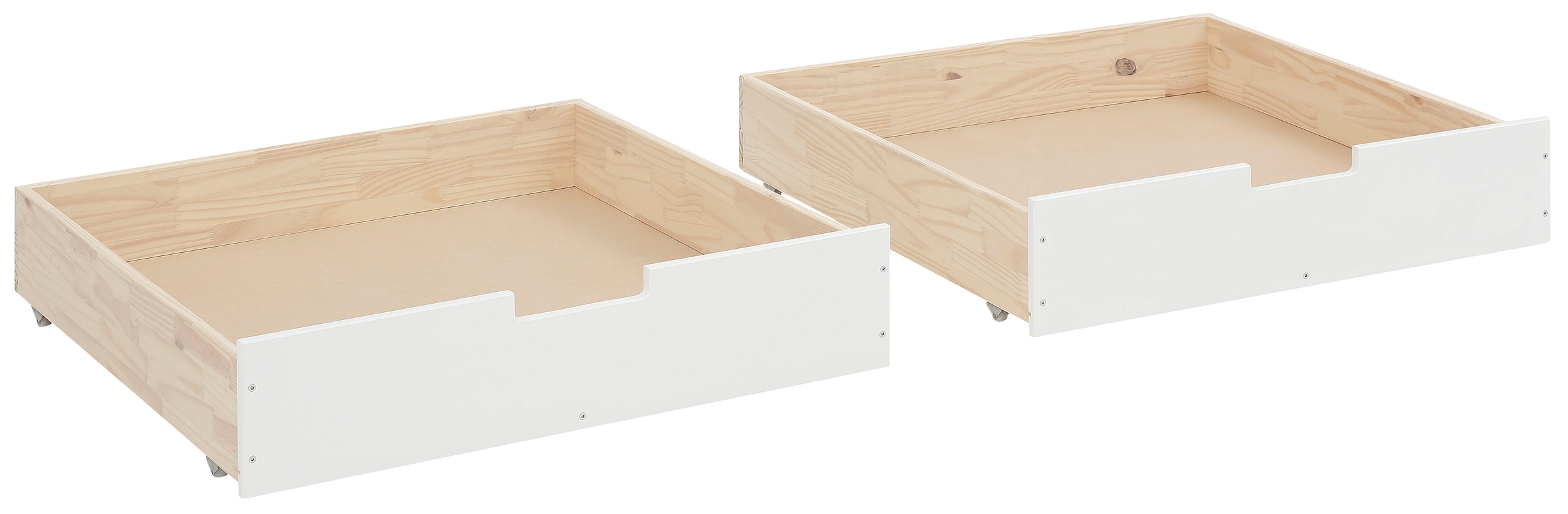 Lüttenhütt Bettschubkasten »Janne«, 2er Set, Kiefernholz und MDF, Breite je Schubkasten 97 cm