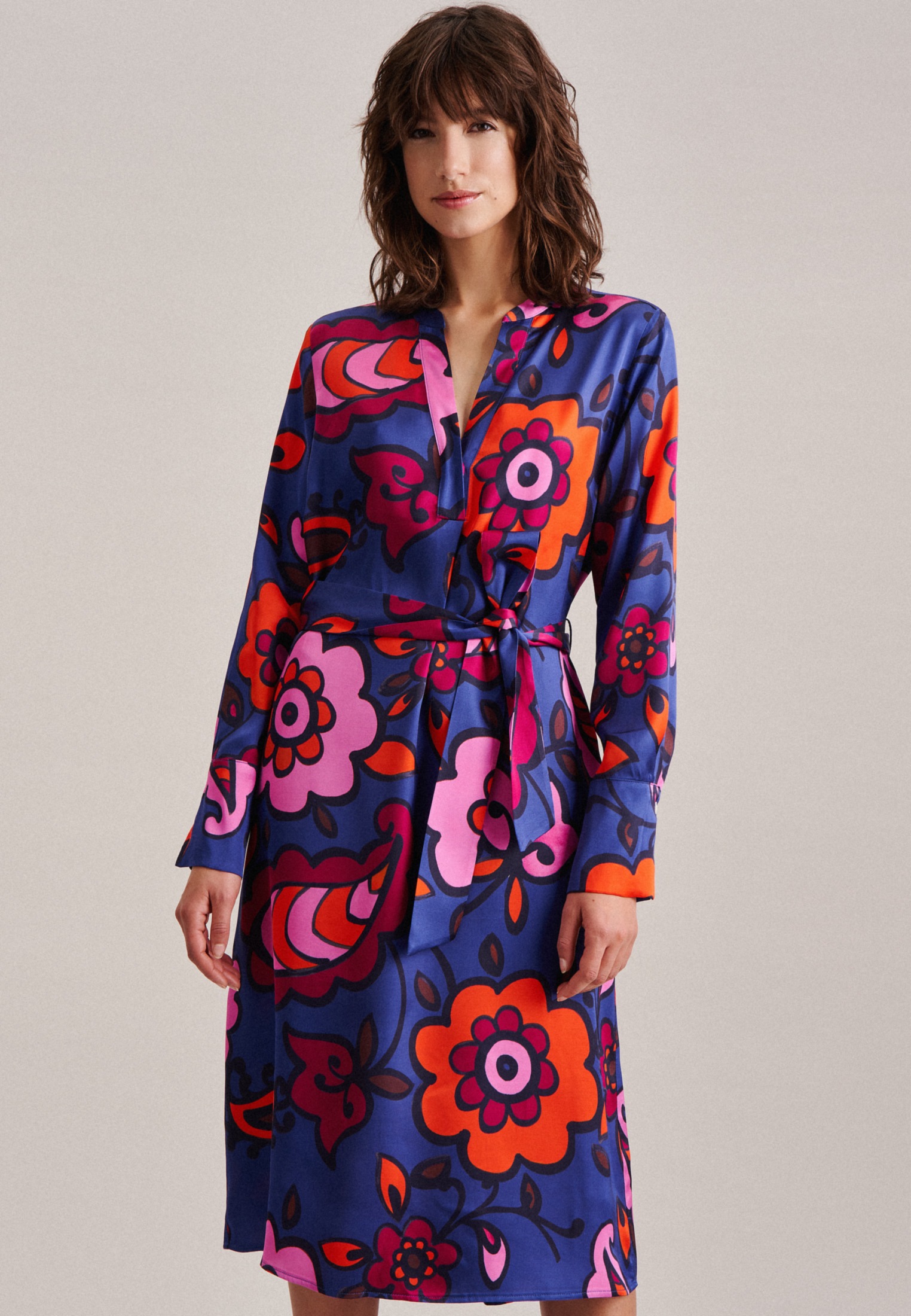 seidensticker Sommerkleid »Schwarze Rose« Kragen Druck