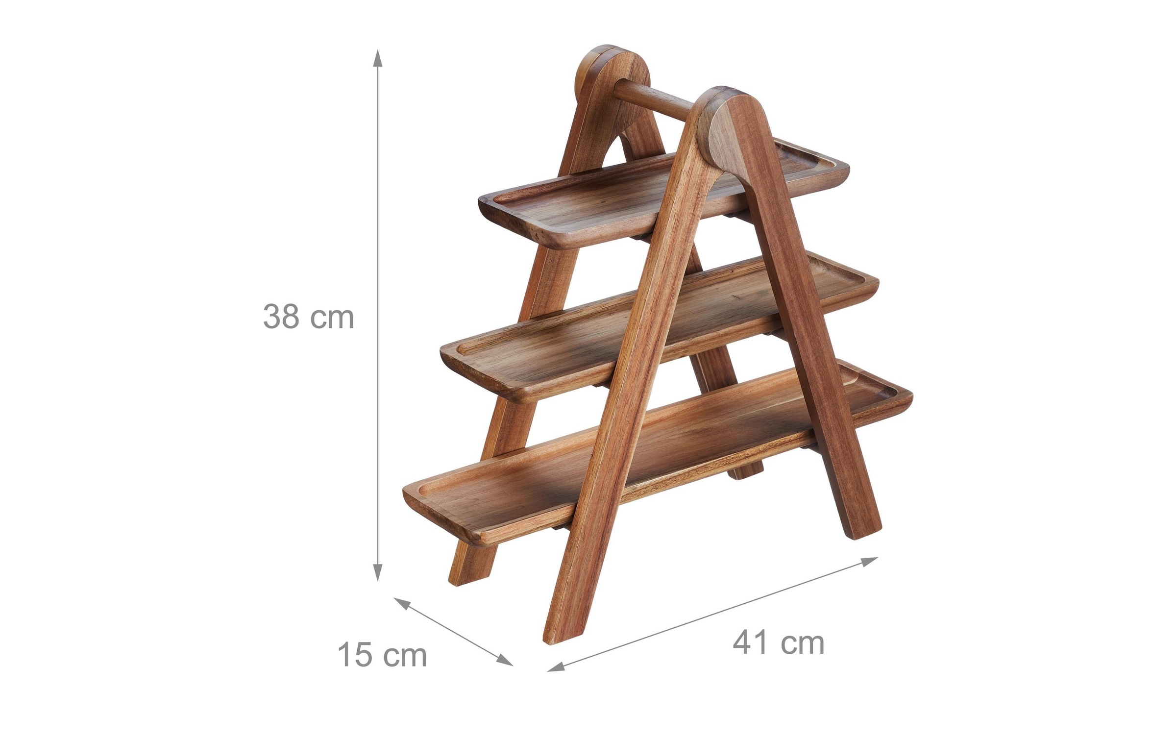 relaxdays Etagere »3-stufig«, Holzart: Akazie (China)
