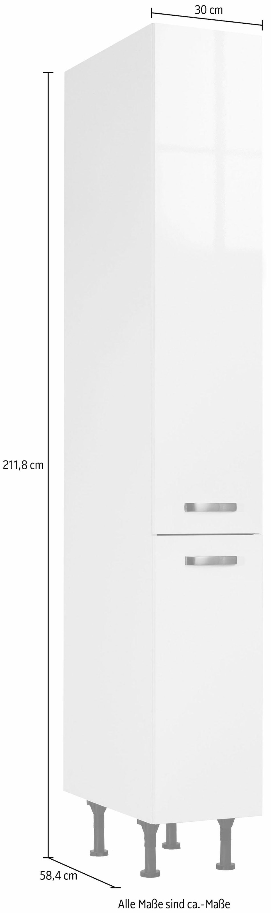 KOCHSTATION Apothekerschrank »KS-Cara«, mit 2 Vollauszügen und 5 Ablagen, höhenverstellbare Füsse, Breite 30 cm