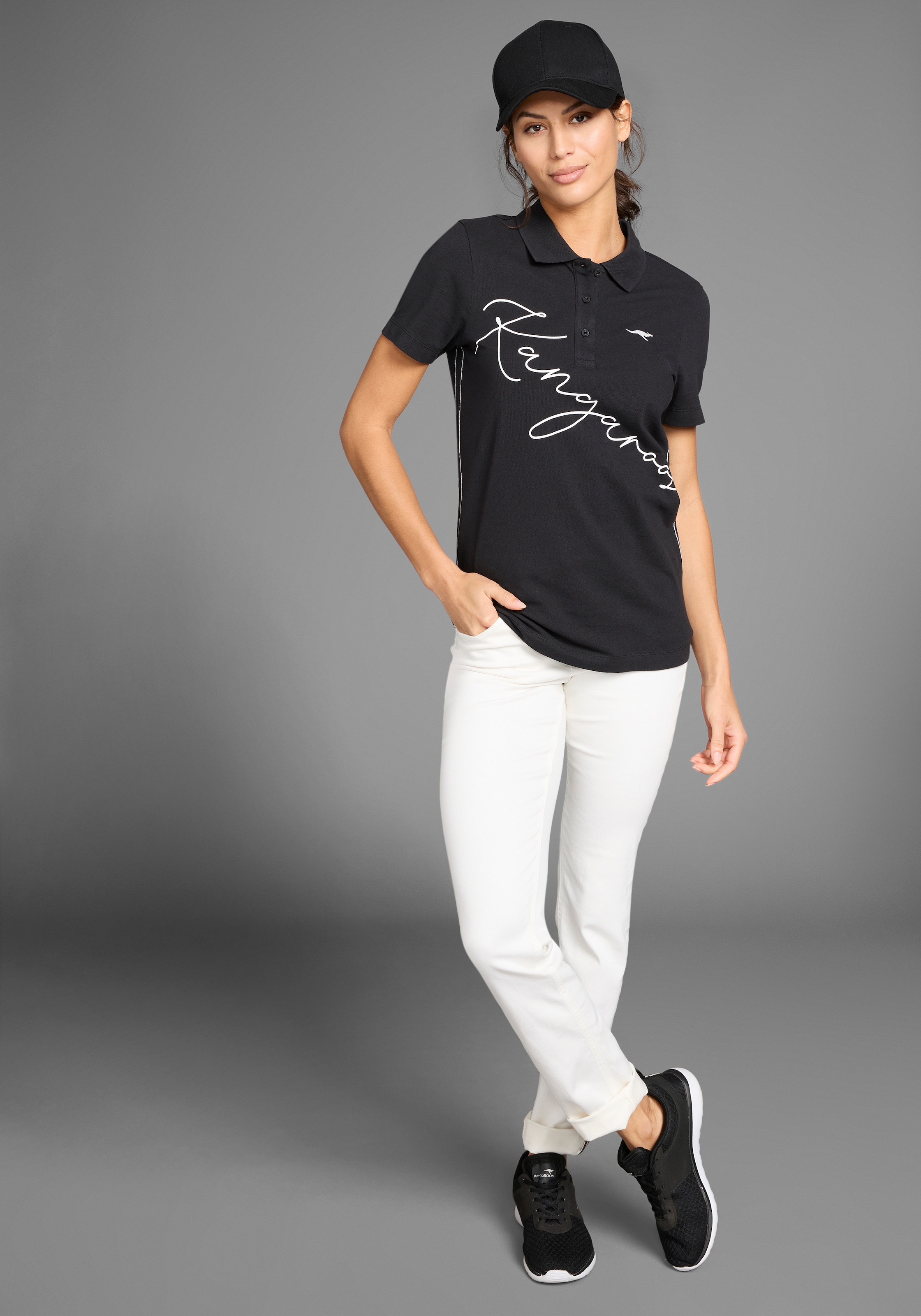 KangaROOS Poloshirt, mit grossem Logoschriftzug