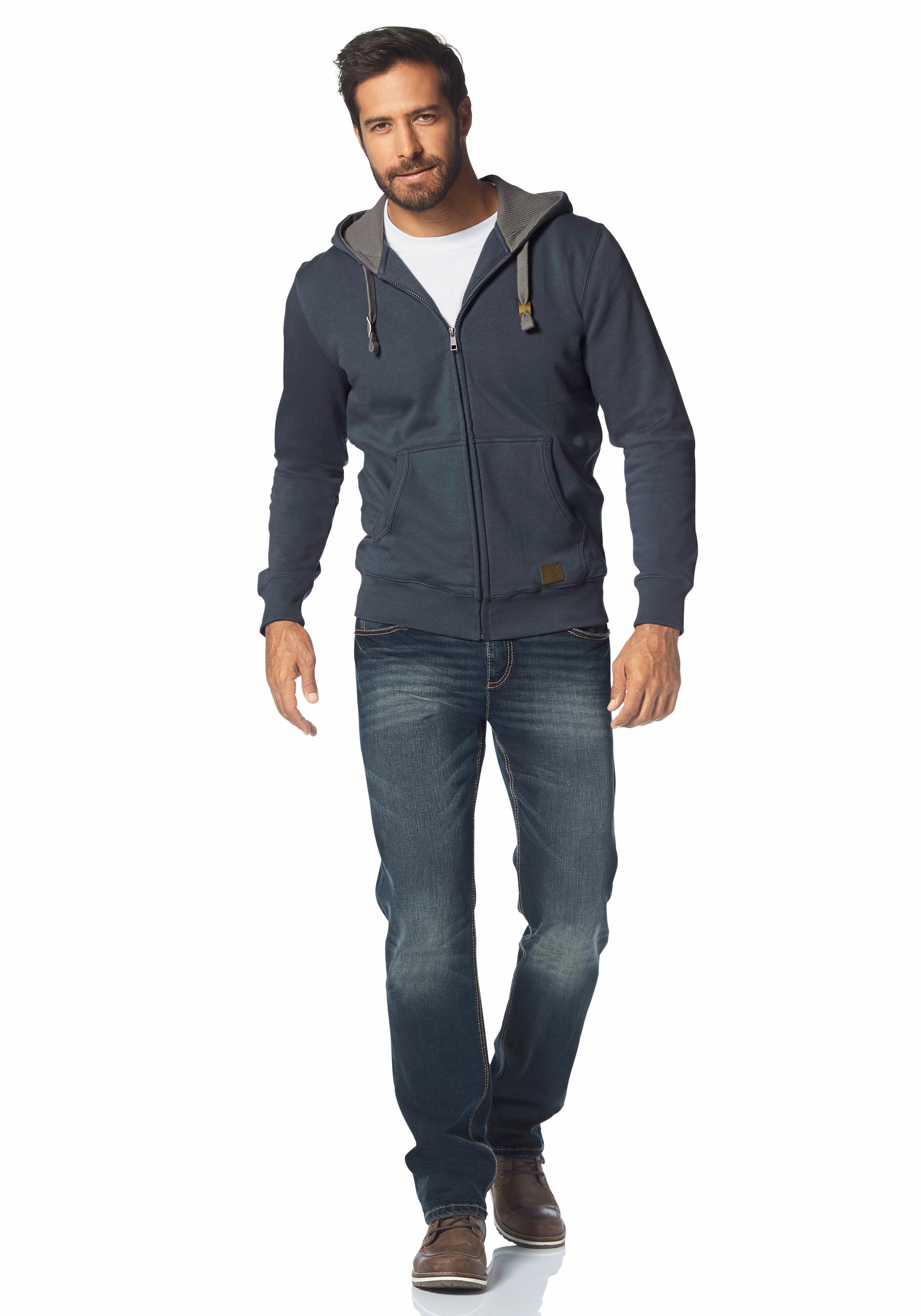 Man\'s World Kapuzensweatjacke, mit kontrastfarbigem Innenfutter online  kaufen | Jelmoli-Versand