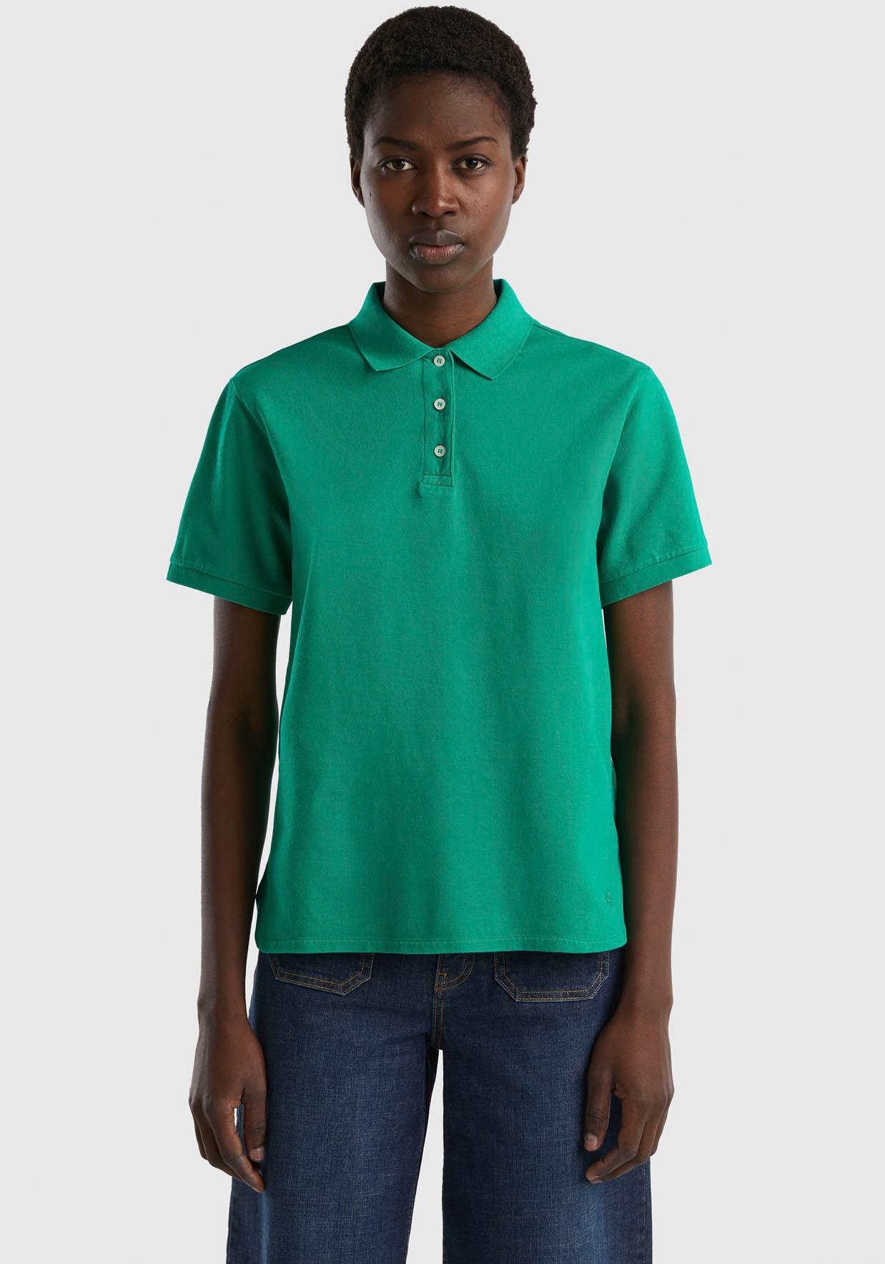 mit Schweiz Poloshirt, bei Benetton of online Jelmoli-Versand Colors Knöpfen bestellen perlmuttfarbenen United