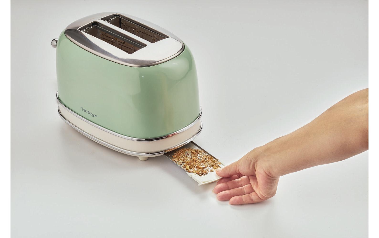 Ariete Toaster »Vintage 2 Schlitze, Grün«, für 2 Scheiben, 810 W, Lieferung mit passendem CH-Fixadapter