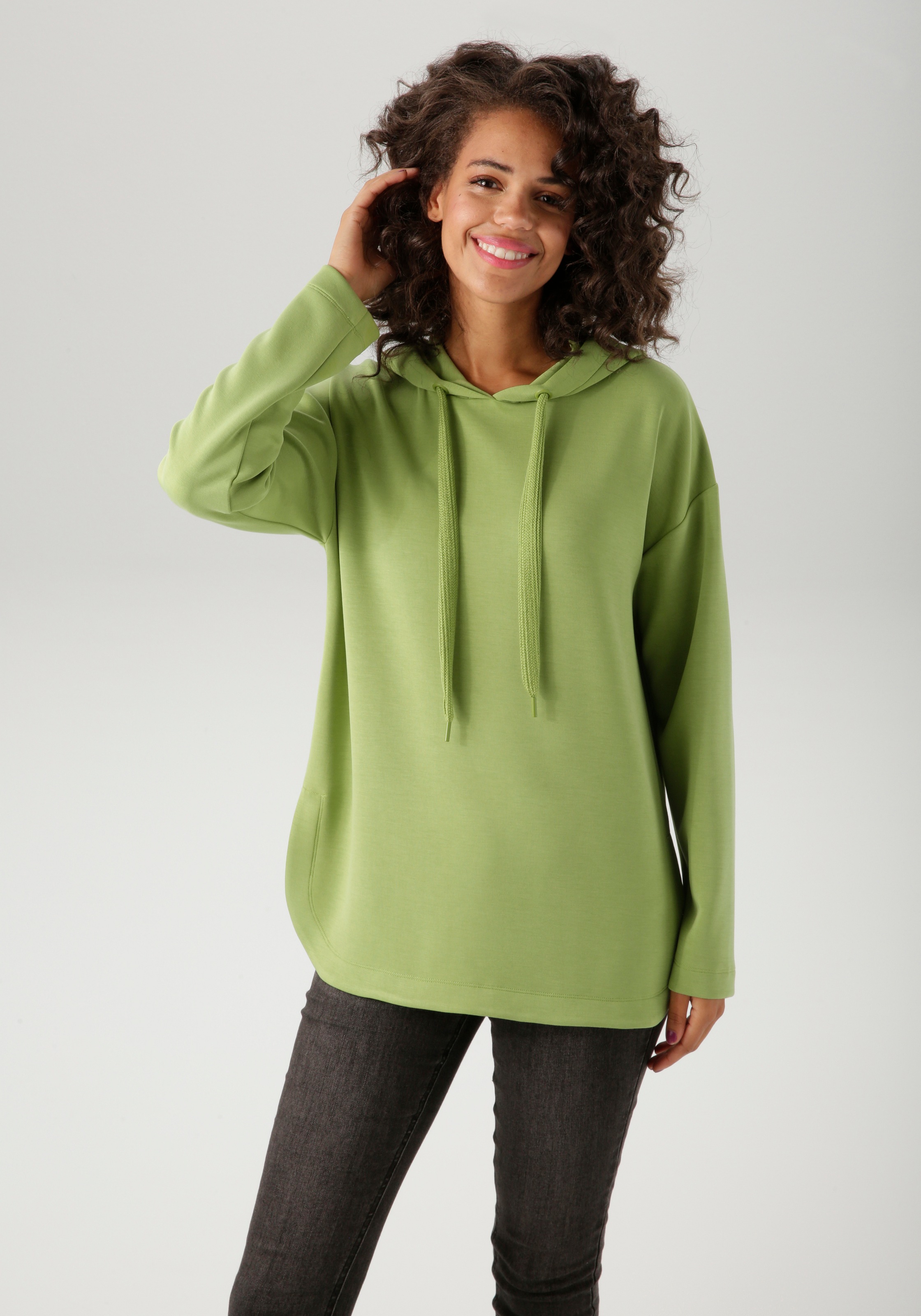 Aniston CASUAL Sweatshirt, mit Bindeband an der Kapuze