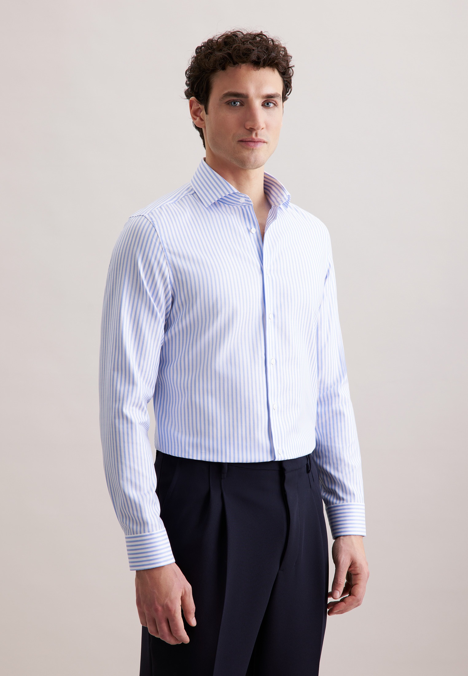 seidensticker Businesshemd »Schwarze Rose« X-Slim 1/1 Kentkragen Gestreift
