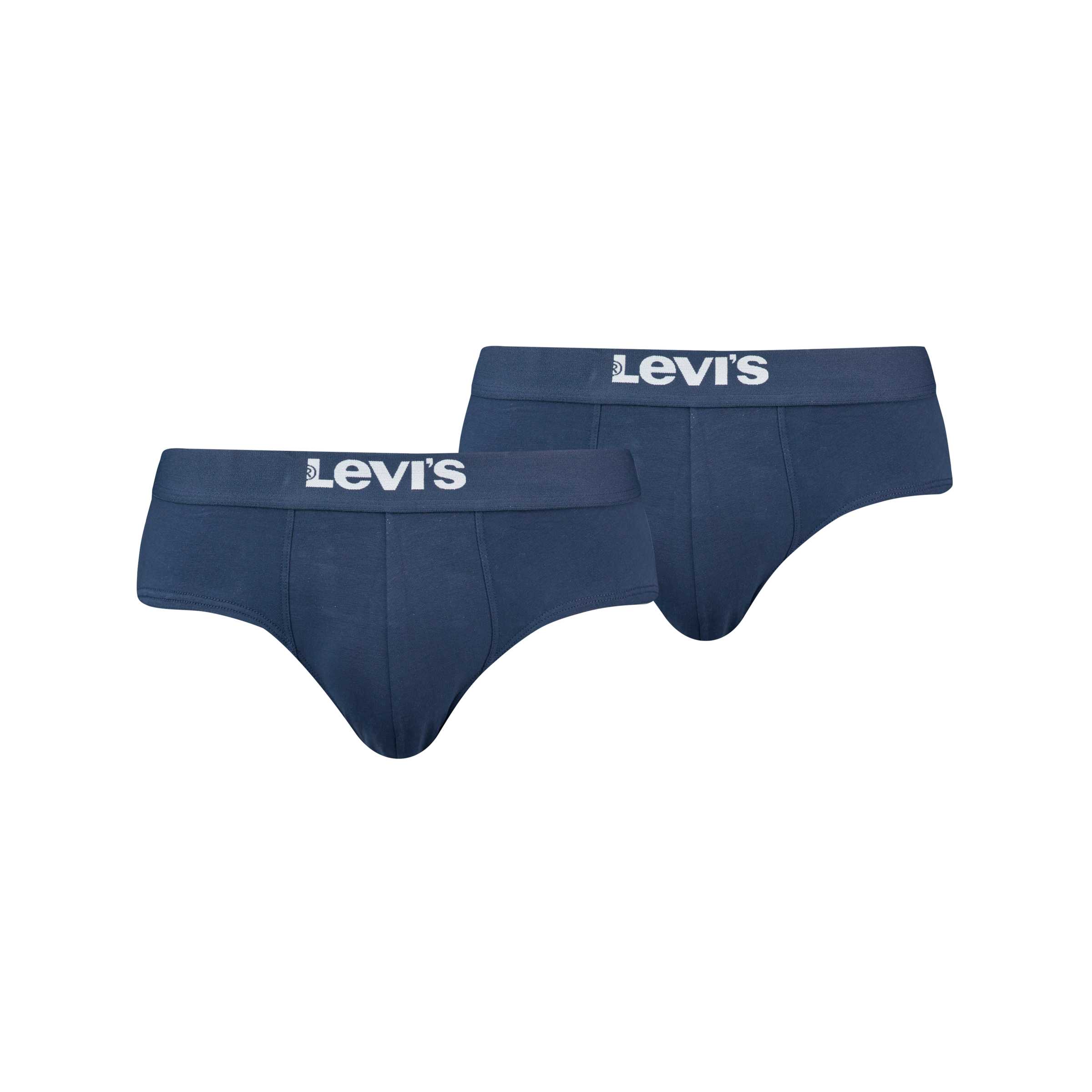Levi's® Slip »LEVIS MEN SOLID BASIC BRIEF ORG CO 2P« 2er Pack, mit kontrastreichem Logobund, ohne Eingriff