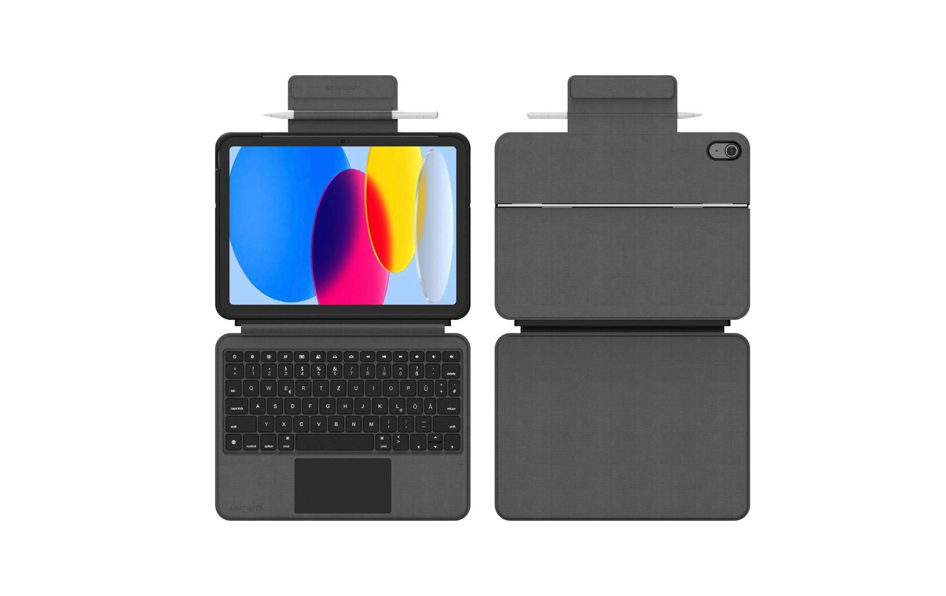 4smarts Tablet-Tastatur »Cover Solid Pro für iPad 10th Gen. CH«, (Touchpad)