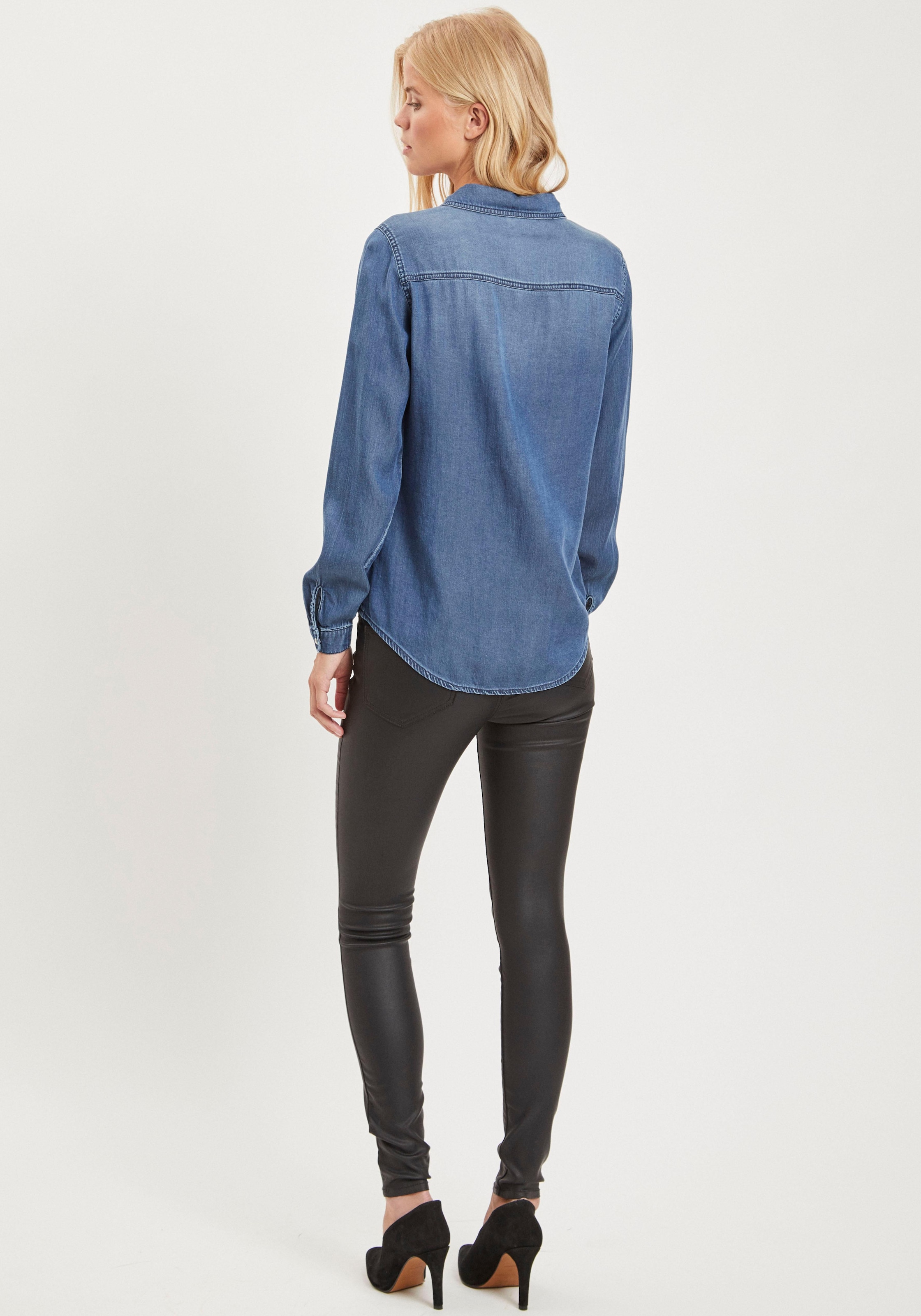 Vila Jeansbluse »VIBISTA«, in leichter Used-Waschung