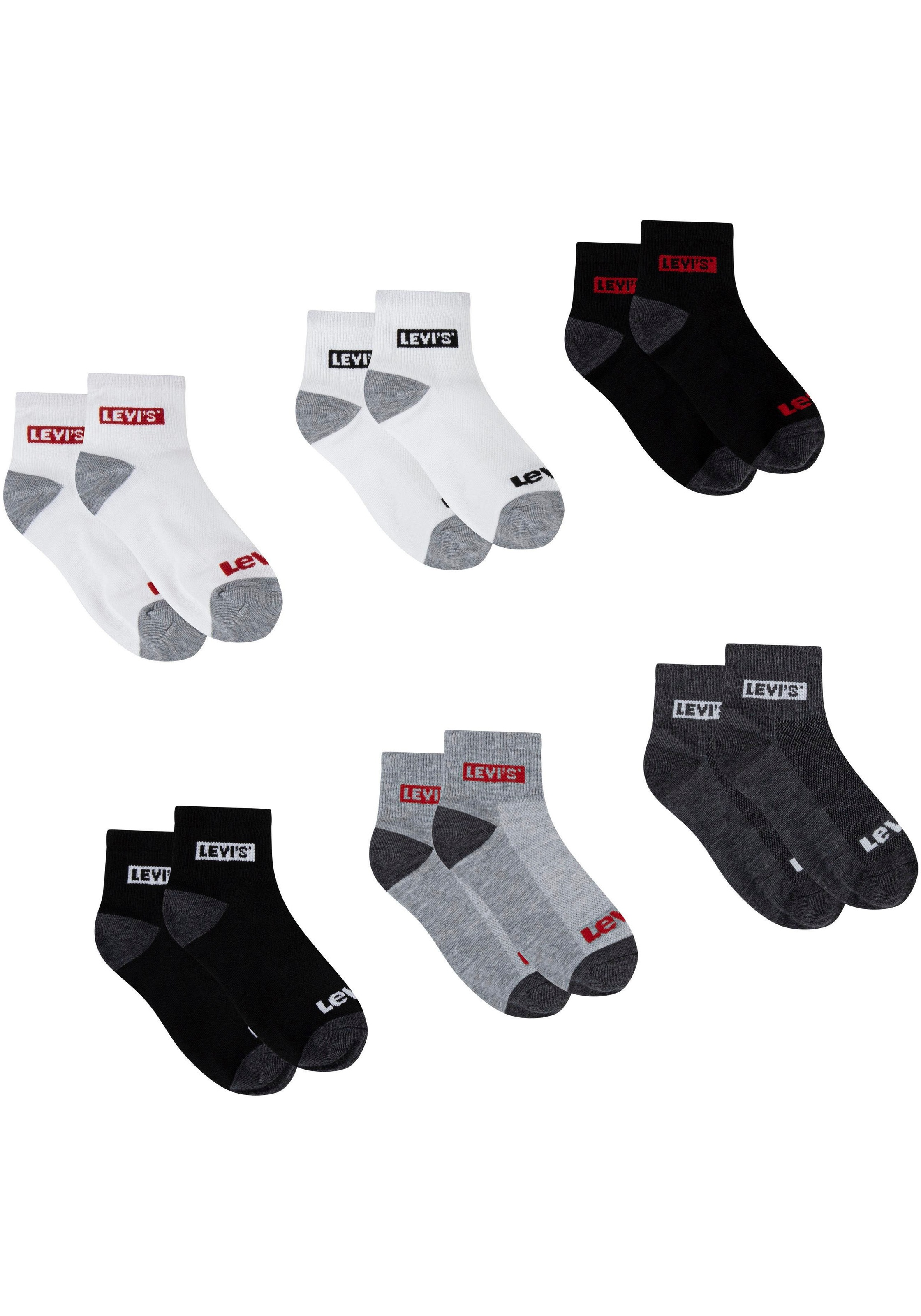 Levi's® Kids Kurzsocken »LHN BOX TAB MID CUT 6PK« Packung, UNISEX