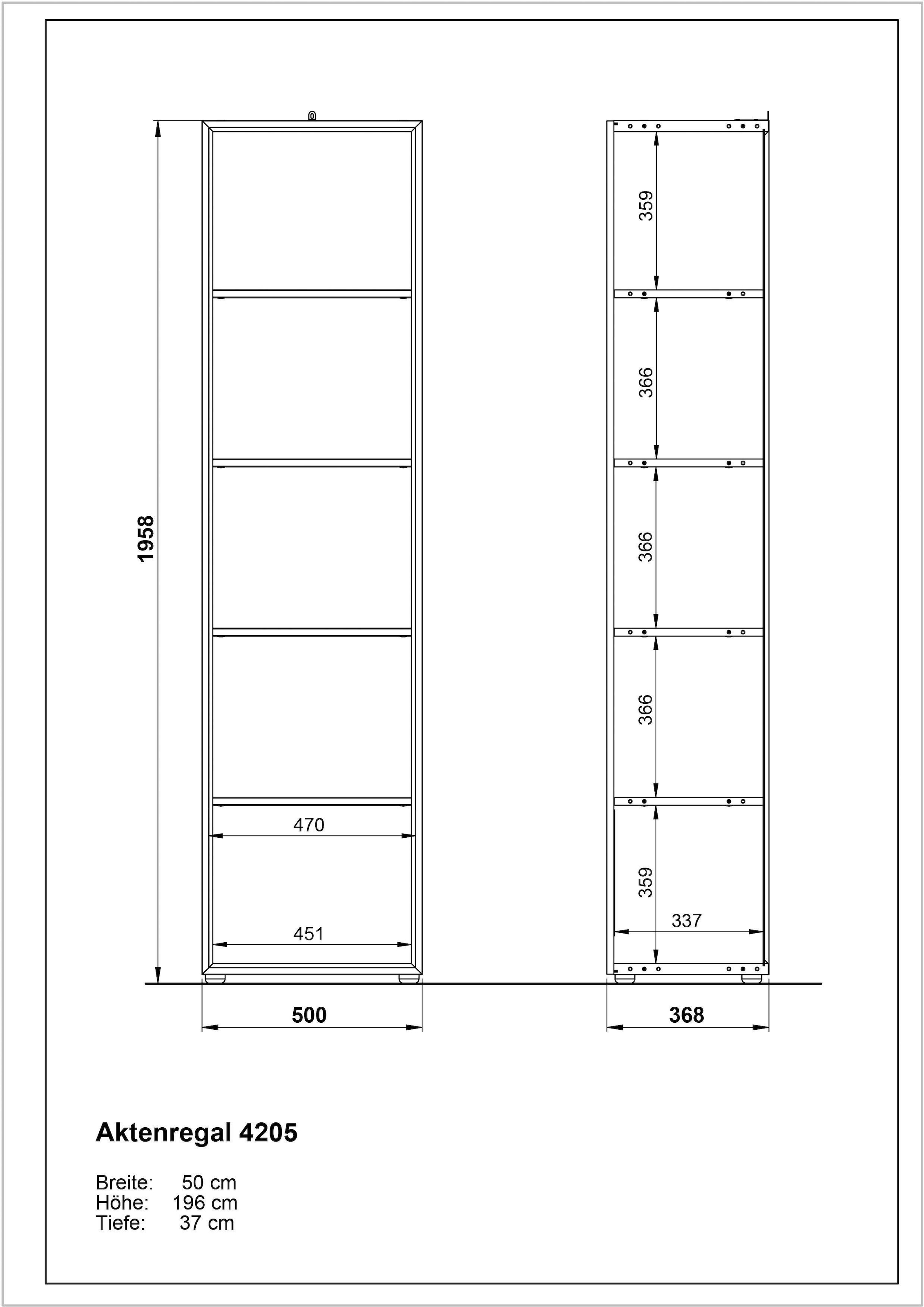 GERMANIA Aktenregal »GW-Monteria«, in 2 Höhen, Fächer mit Ordnerhöhe, Breite 50 cm, Made in Germany