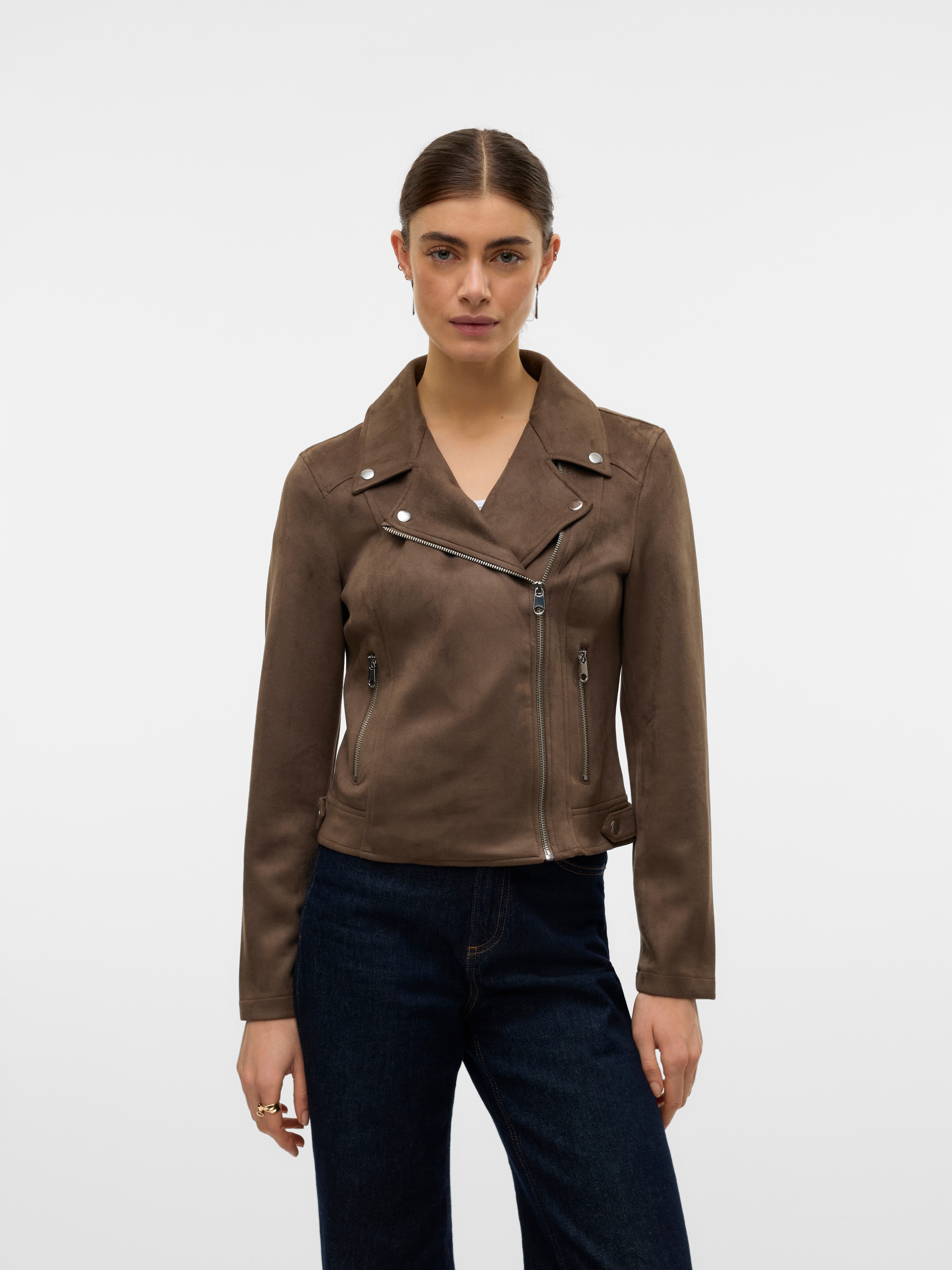 Vero Moda Bikerjacke »VMJOSE SHORT FAUX SUEDE JACKET GA NOOS« mit asymetrischem Reissverschluss