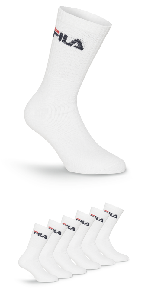Fila Tennissocken »UNISEX CREW TENNIS FULL TERRY SOCKS« 6 Paar tlg. Sportsocken, flache Zehennaht