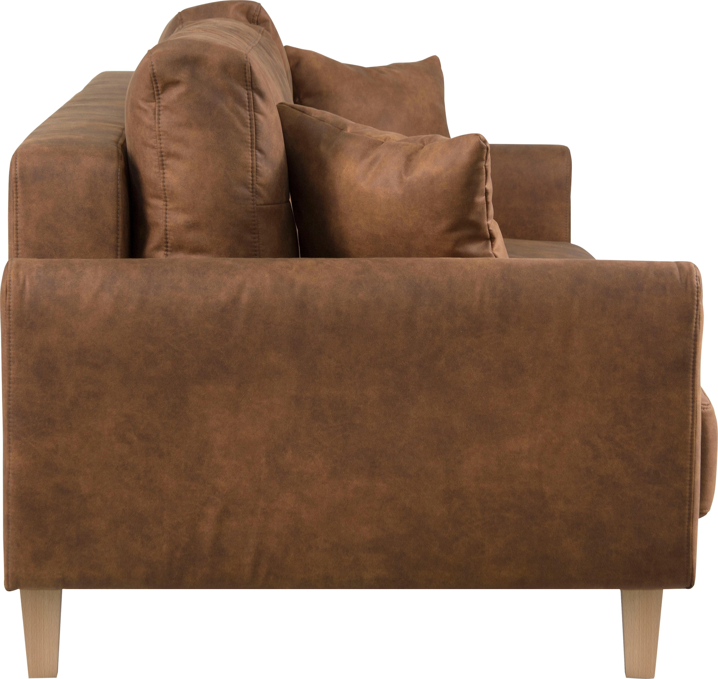 Home affaire 3-Sitzer »TRIPLO optionale Schlafsofa mit Bettkasten, Masse B/T/H: 215/100/89 cm«, Wahlweise Bettfunktion - Liegefläche 145x191 cm, Rücken-, Zierkissen