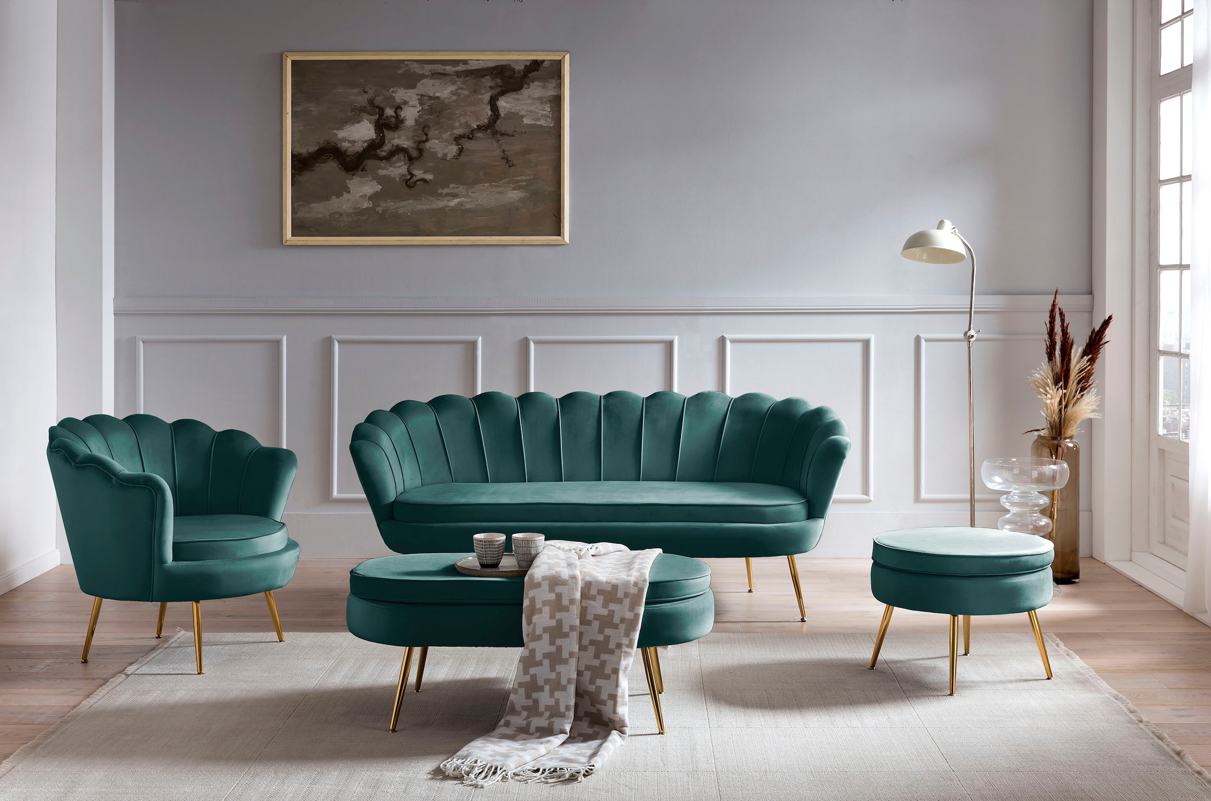 SalesFever 3-Sitzer »Clam«, extravagantes Muscheldesign, Breite 180 cm