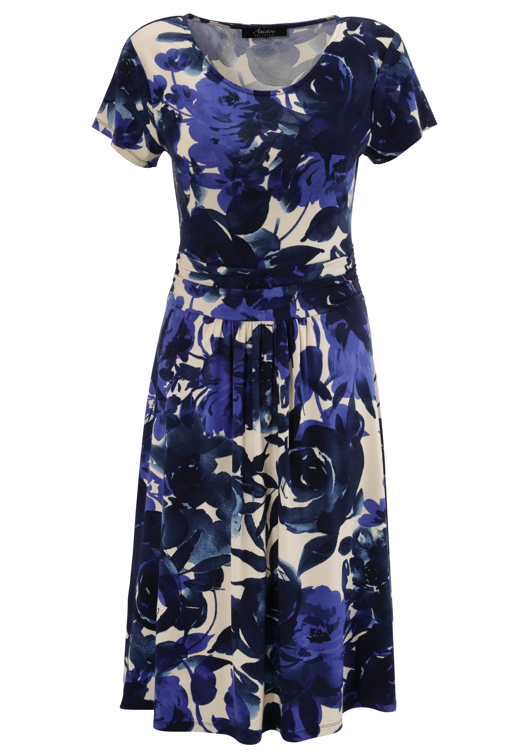 Aniston SELECTED Jerseykleid, mit gerafften Taillenbund
