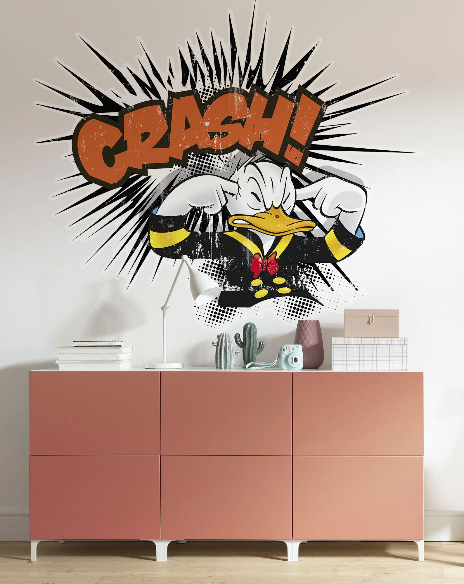 Komar Vliestapete »Selbstklebende Vlies  - Donald crash XXL - Grösse 127 x 160 cm«, bedruckt, Kinderzimmer