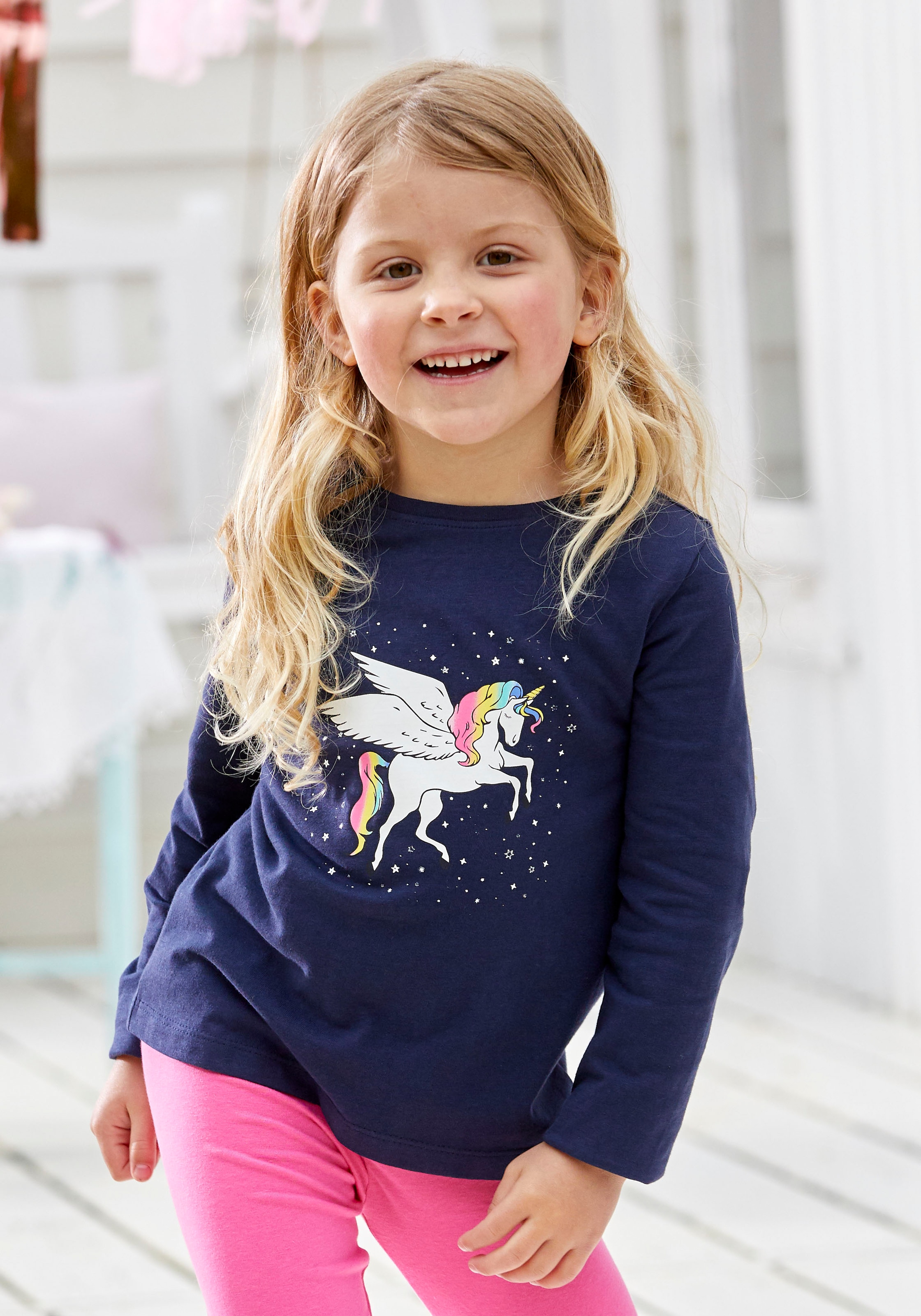 ✵ KIDSWORLD Langarmshirt »für kleine Mädchen«, mit süssem Einhorn Druck  günstig bestellen | Jelmoli-Versand