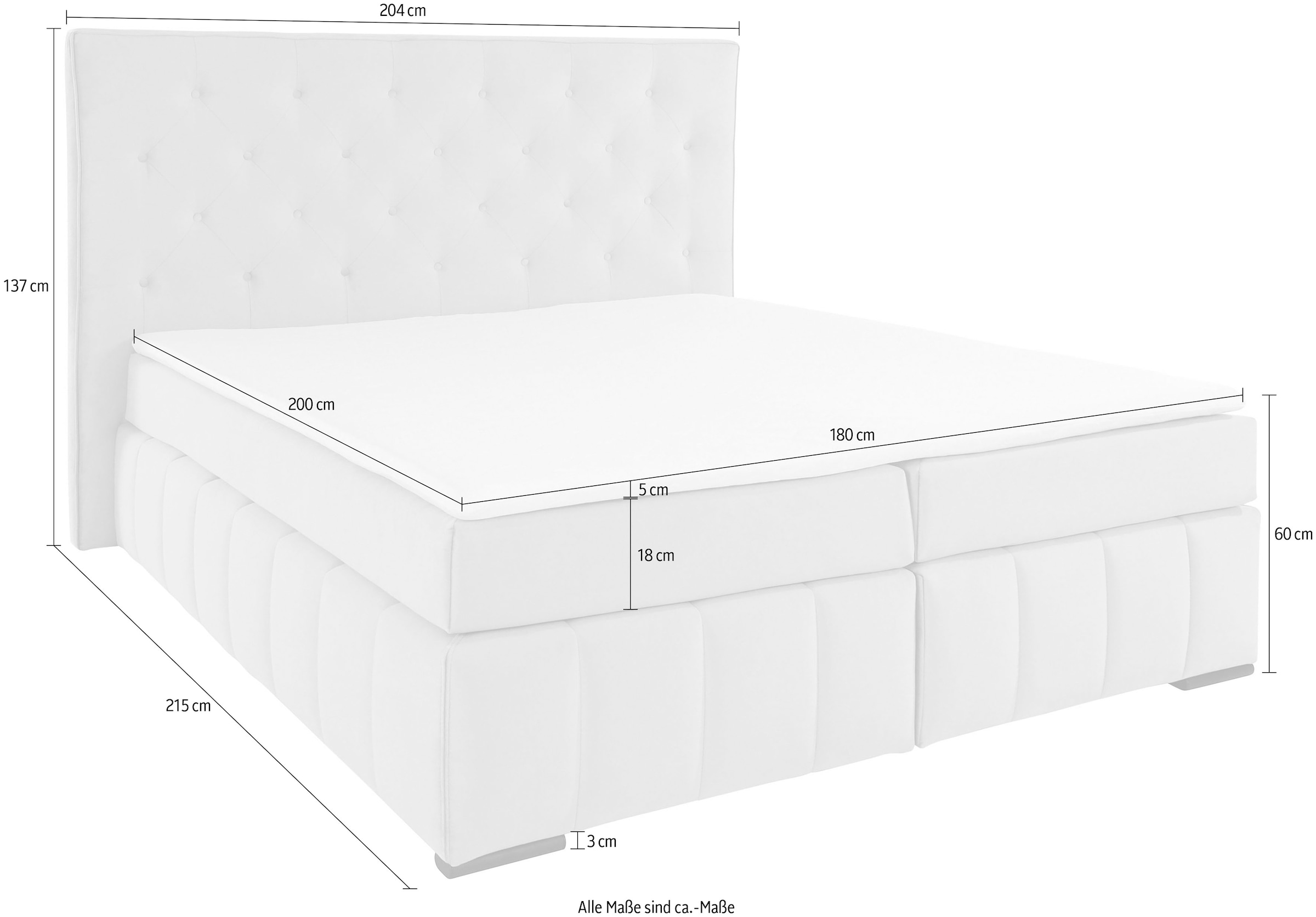 COLLECTION AB Boxbett »Vancouver«, inkl. Topper, 3 Matratzenarten und in H2, H3 und H4 wählbar