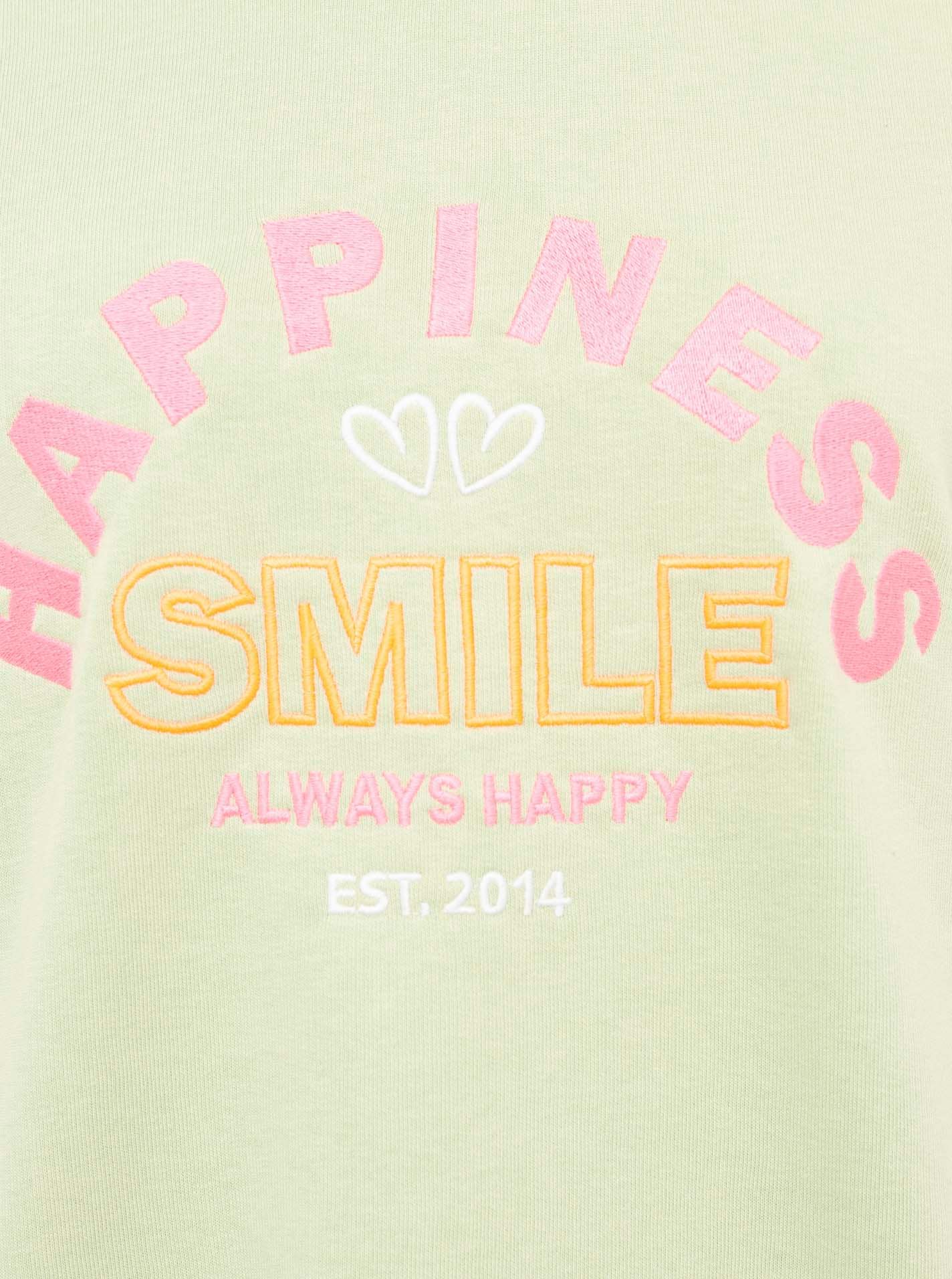 Zwillingsherz Langarmshirt »"Smile"«, 3/4-Arm, Rundhalsausschnitt, Stickerei