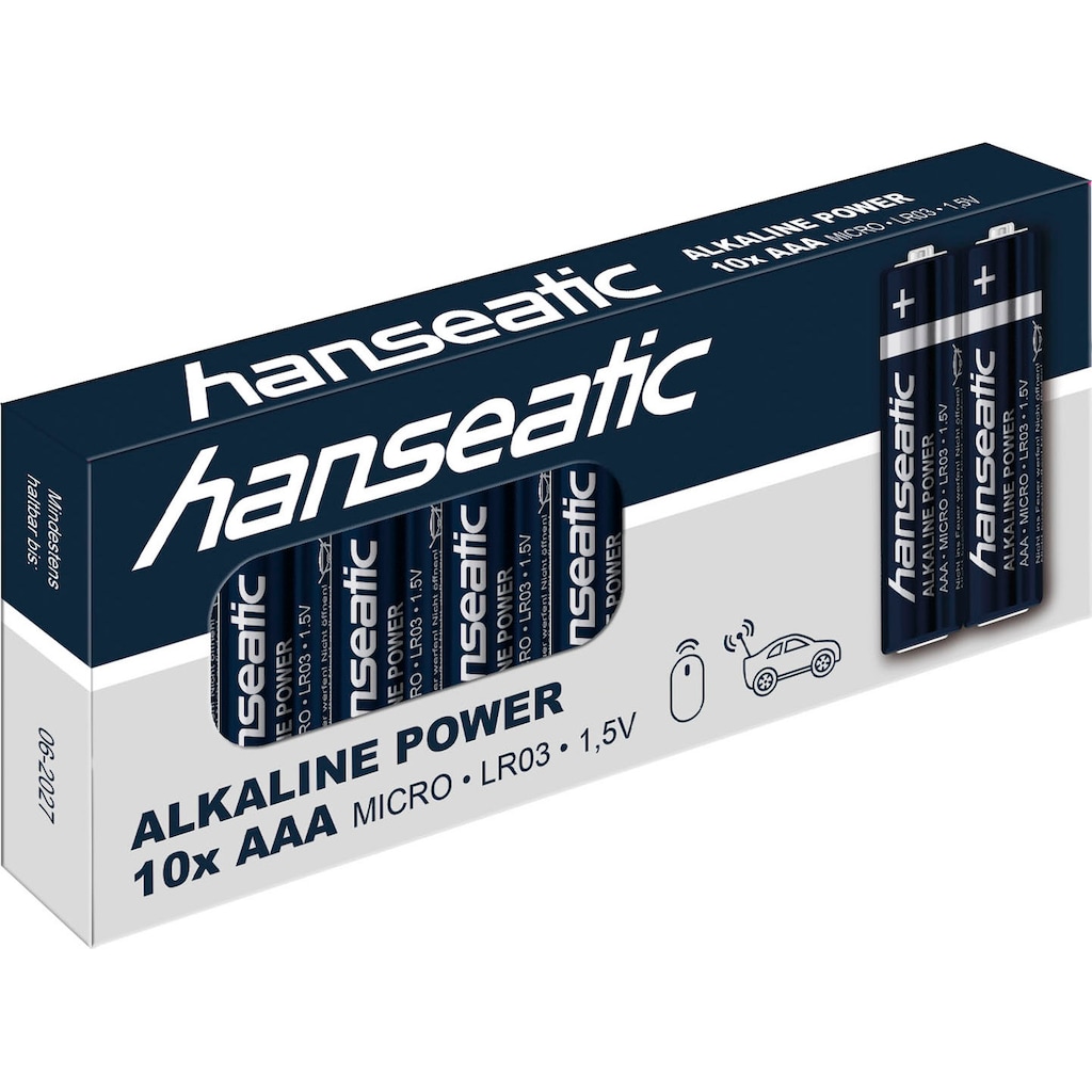 Hanseatic Batterie »40er Pack Alkaline Power, AAA Micro«, LR03, (Packung, 40 St.)