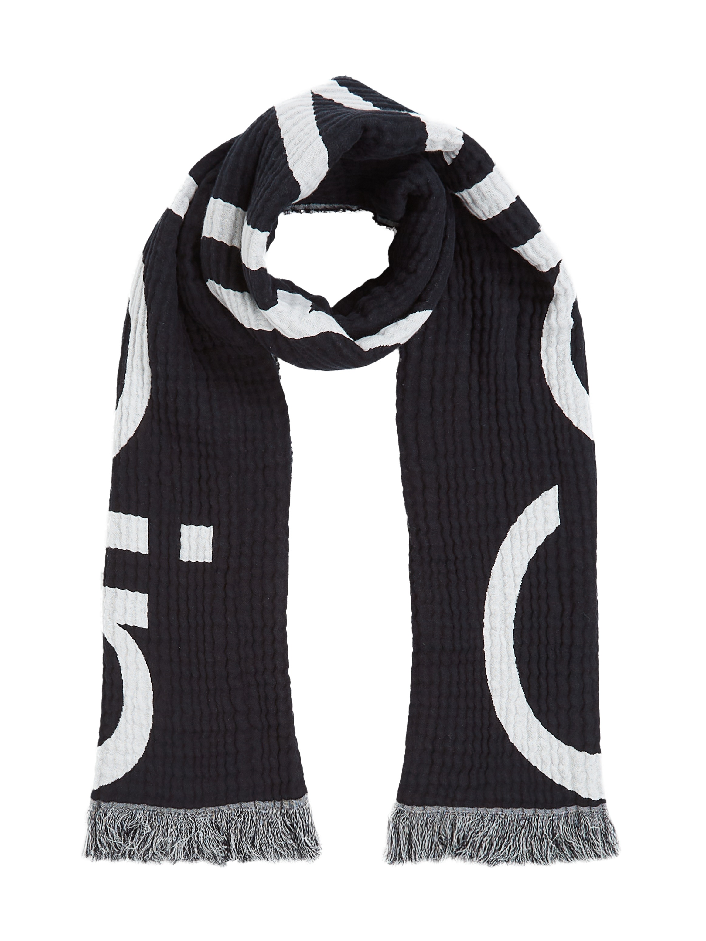 Calvin Klein Schal »LOGO 2-TONES COTTON GAUGE SCARF« Logostickerei