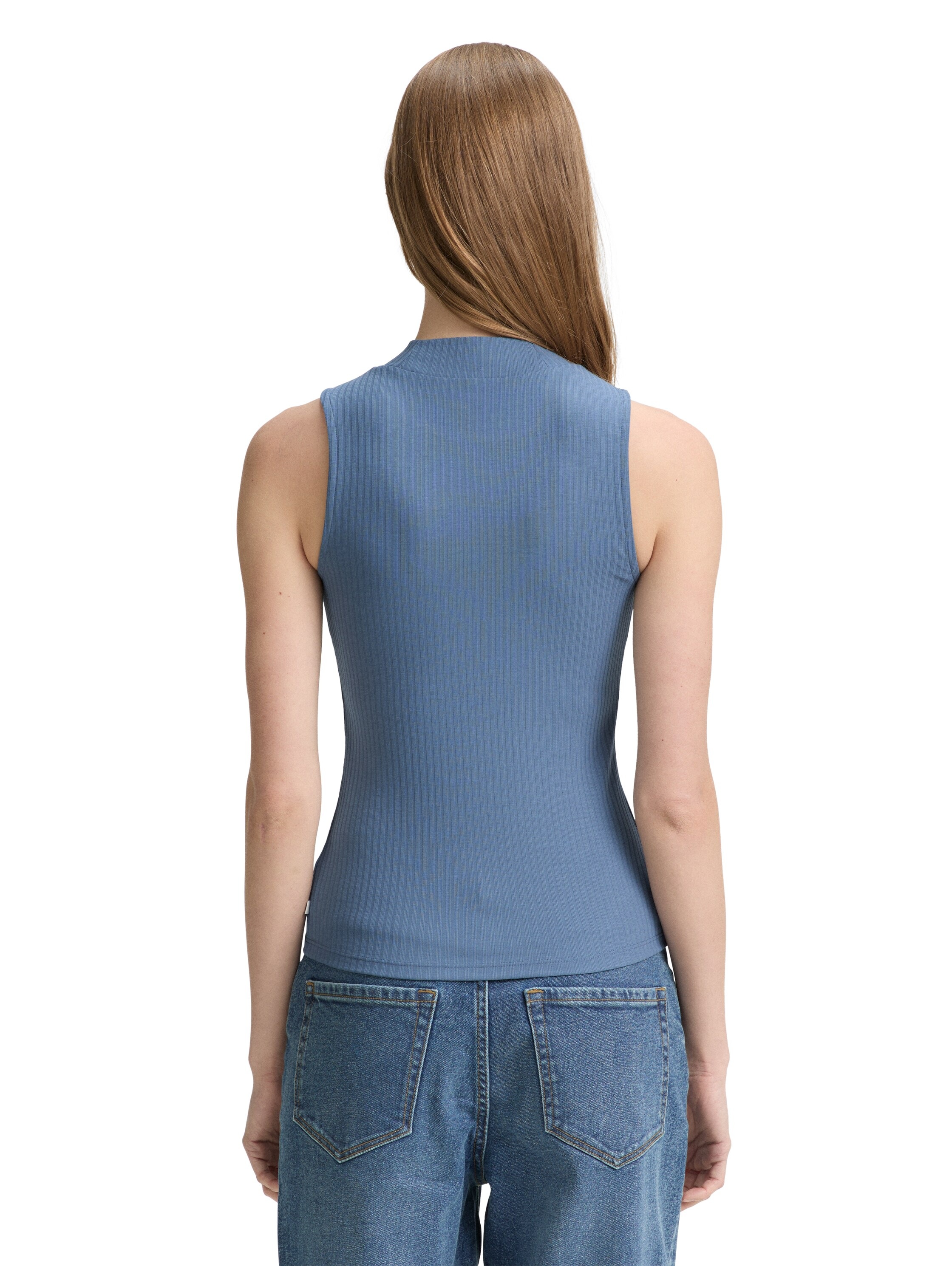 TOM TAILOR Denim T-Shirt, mit Rippstruktur