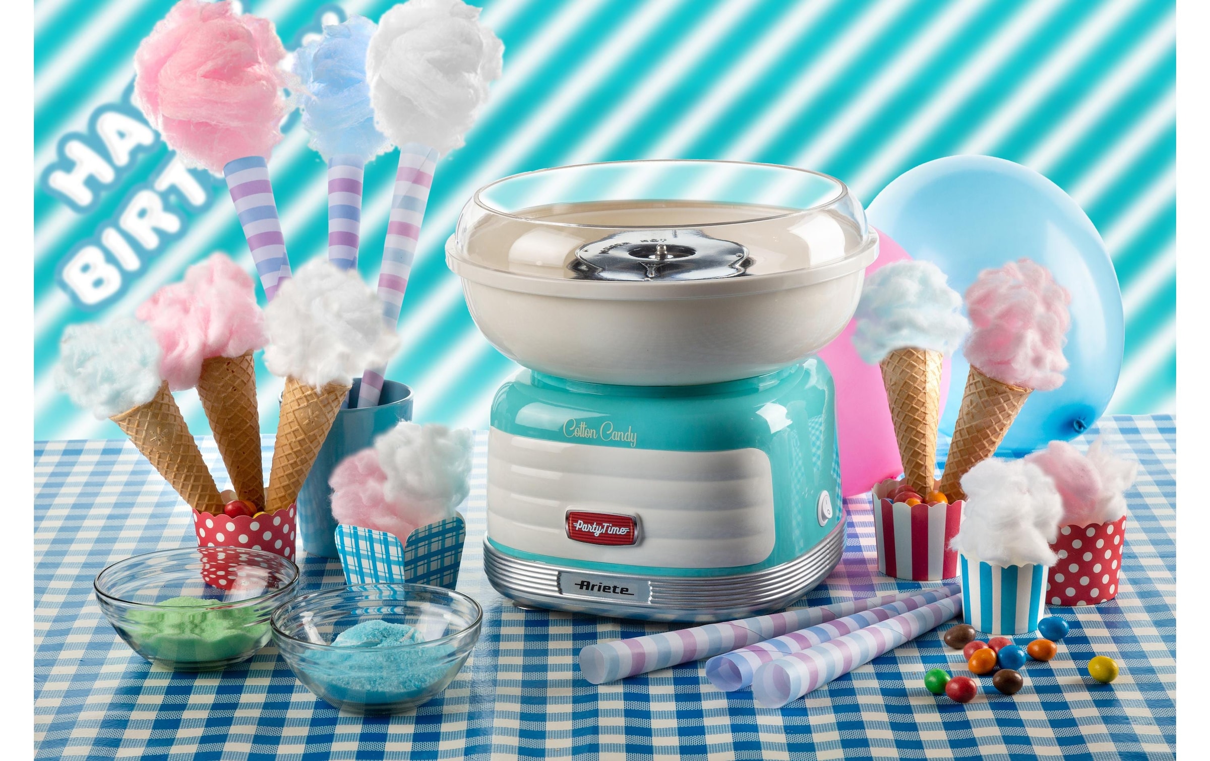 Ariete Zuckerwattemaschine »Party Time ARI-2973-BL Blau/Weiss«