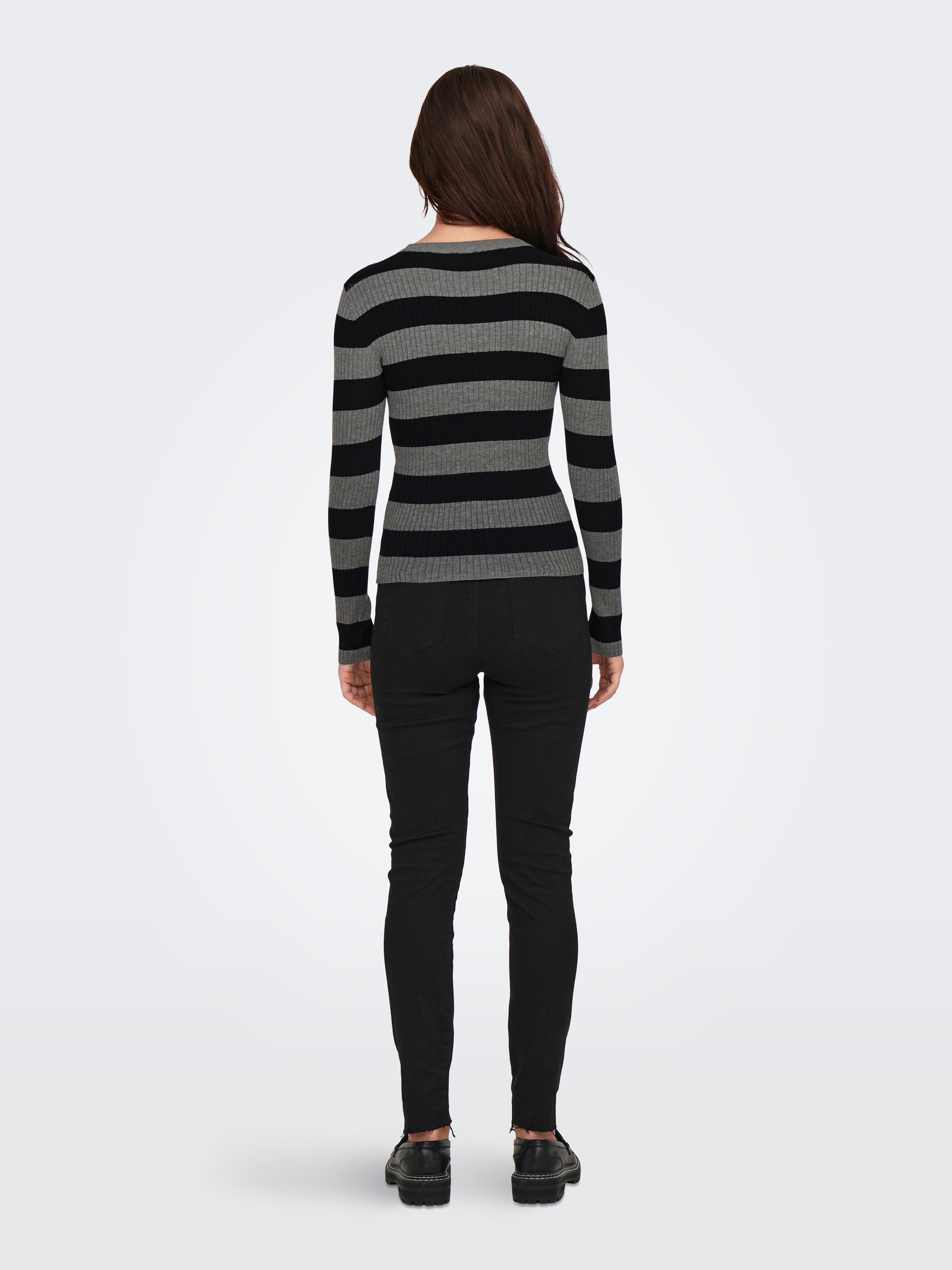 JDY Rundhalspullover »JDYPLUM L/S O-NECK PULLOVER KNT NOOS«, im Ringel-Look