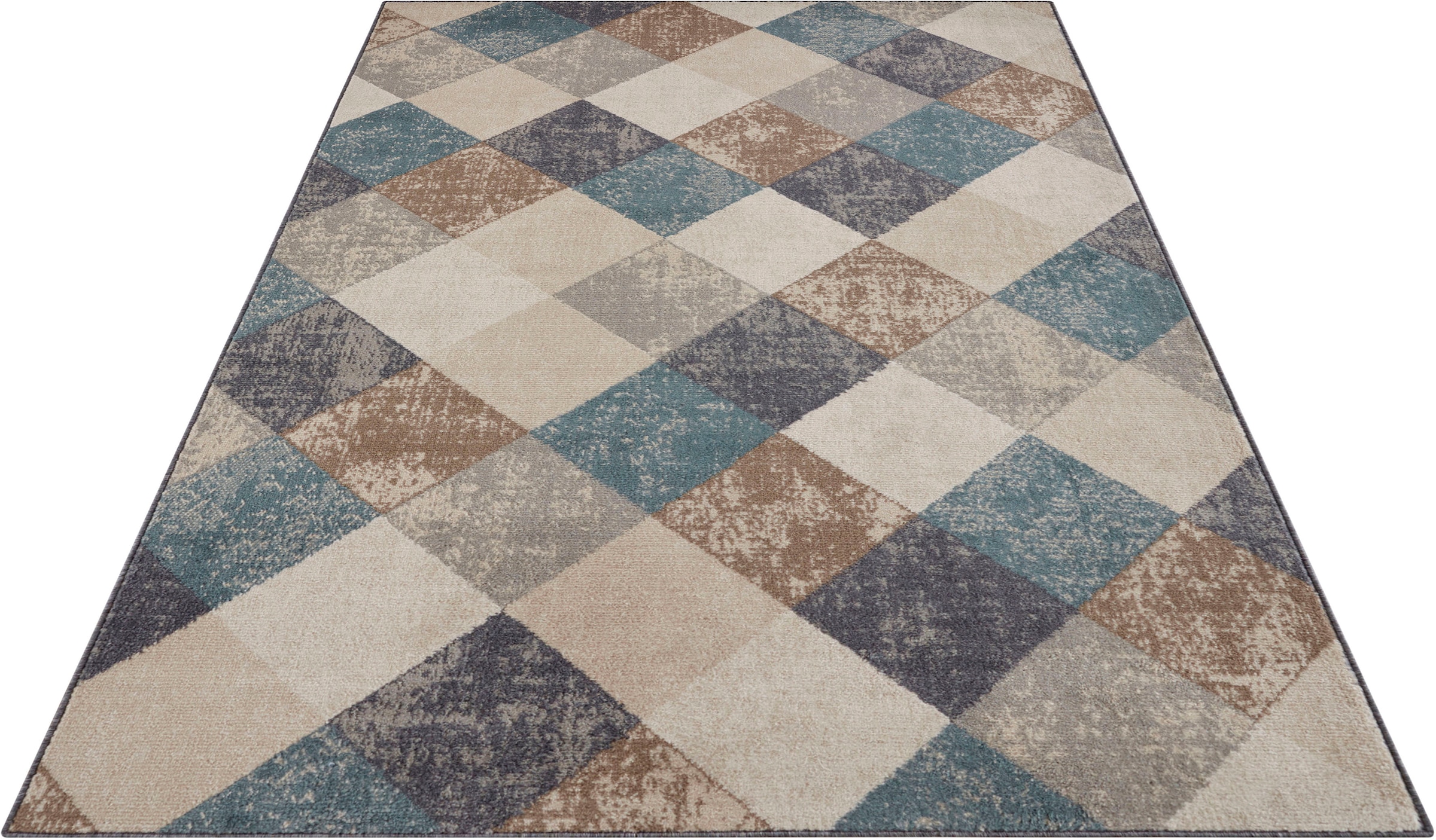 HANSE Home Teppich »Bakke«, rechteckig, 8 mm Höhe, Kurzflor, Läufer, Rauten-Muster, Wohnzimmer, Schlafzimmer, Esszimmer
