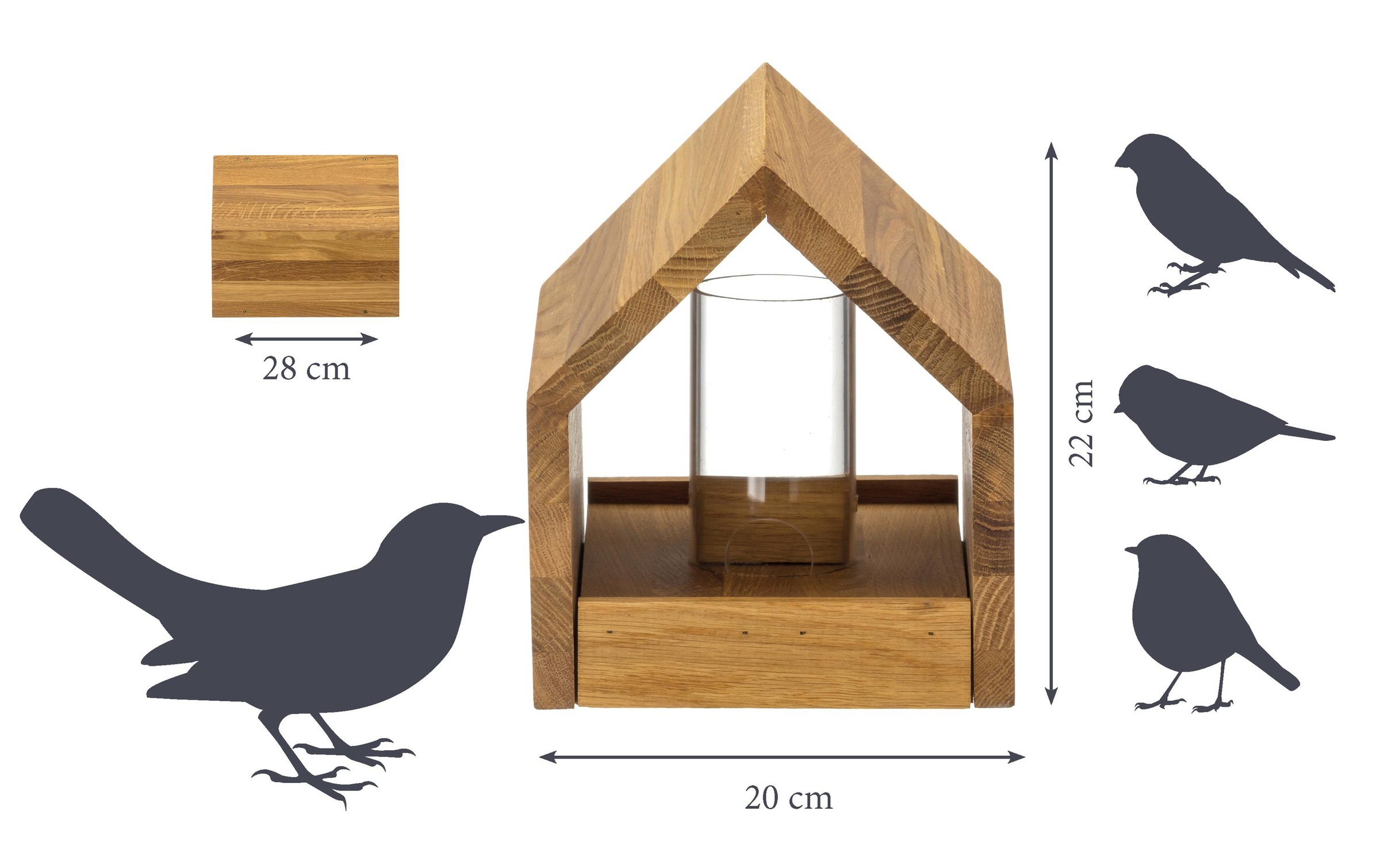 Vogelhaus »LUXUS-VOGELHAUS Bauhaus I«, Holzart: Eiche (Europa)