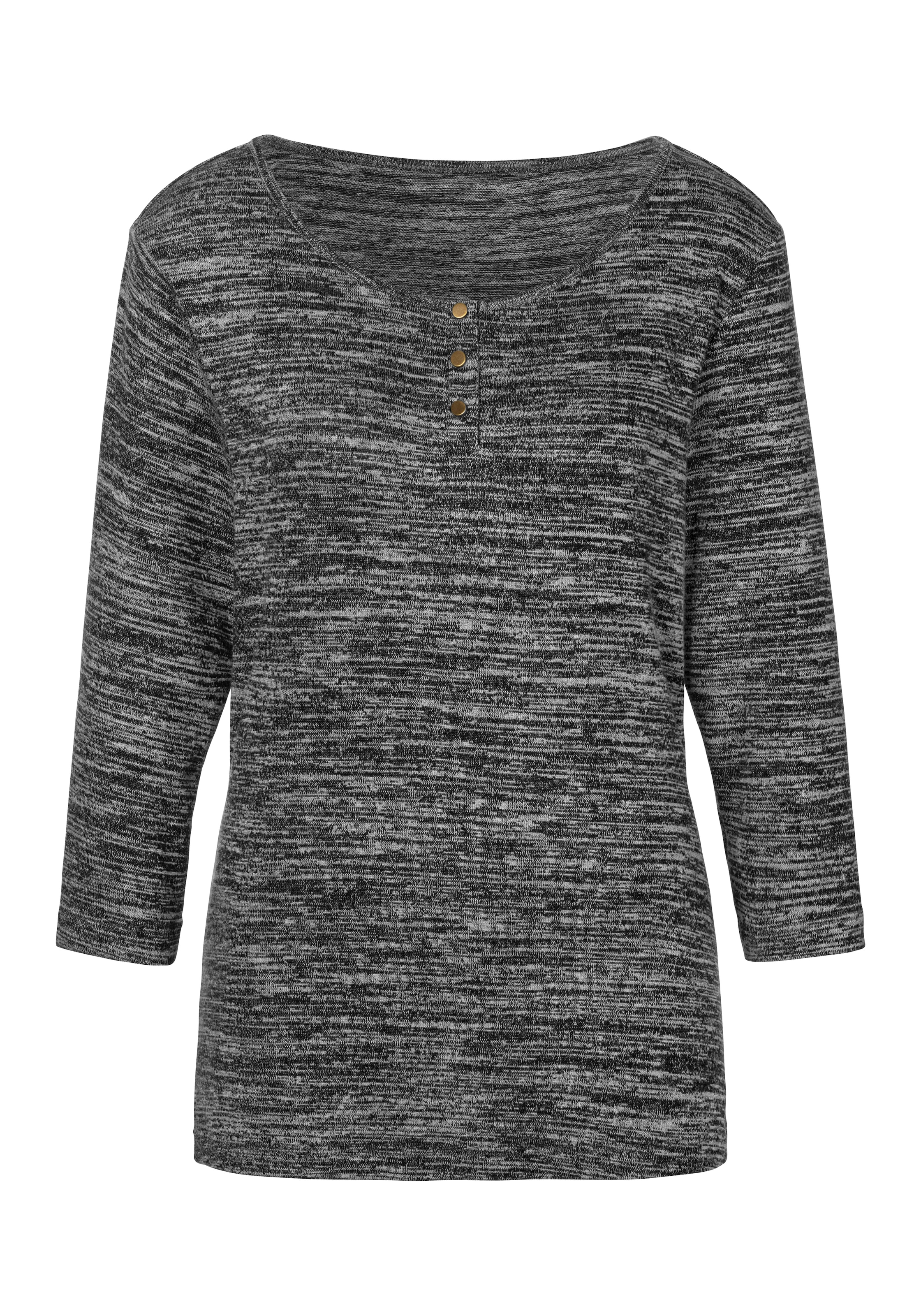 LASCANA 3/4-Arm-Shirt »mit goldfarbenen Knöpfen«, (2er-Pack), aus weicher Viskose-Qualität