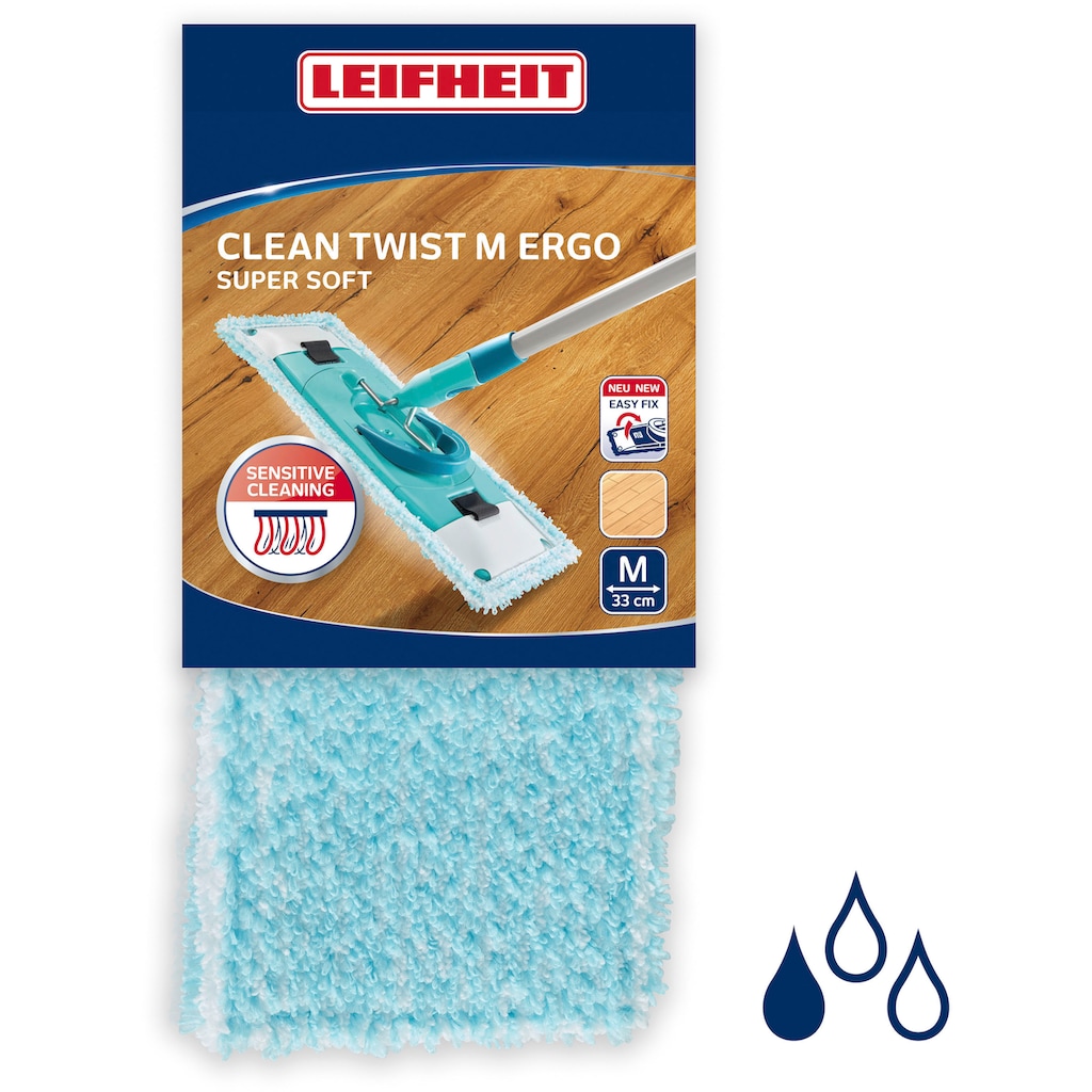 Leifheit Wischbezug »CLEAN TWIST M Ergo super soft«, Mikrofaser, 3 cmx14 cm, (1 St.)