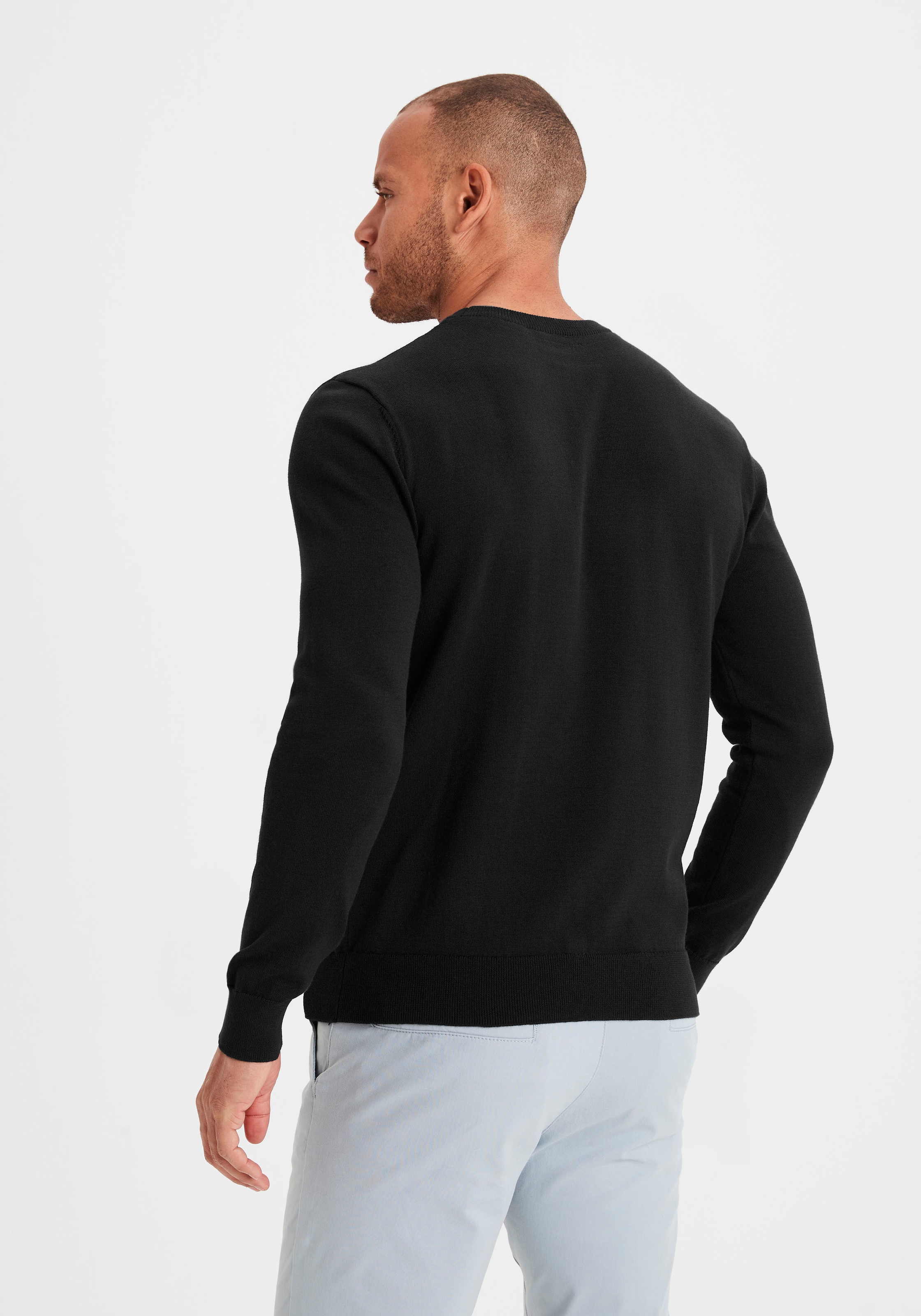 H.I.S Strickpullover, Regular Fit, Langarm, Pullover aus Feinstrick, Baumwollmischung