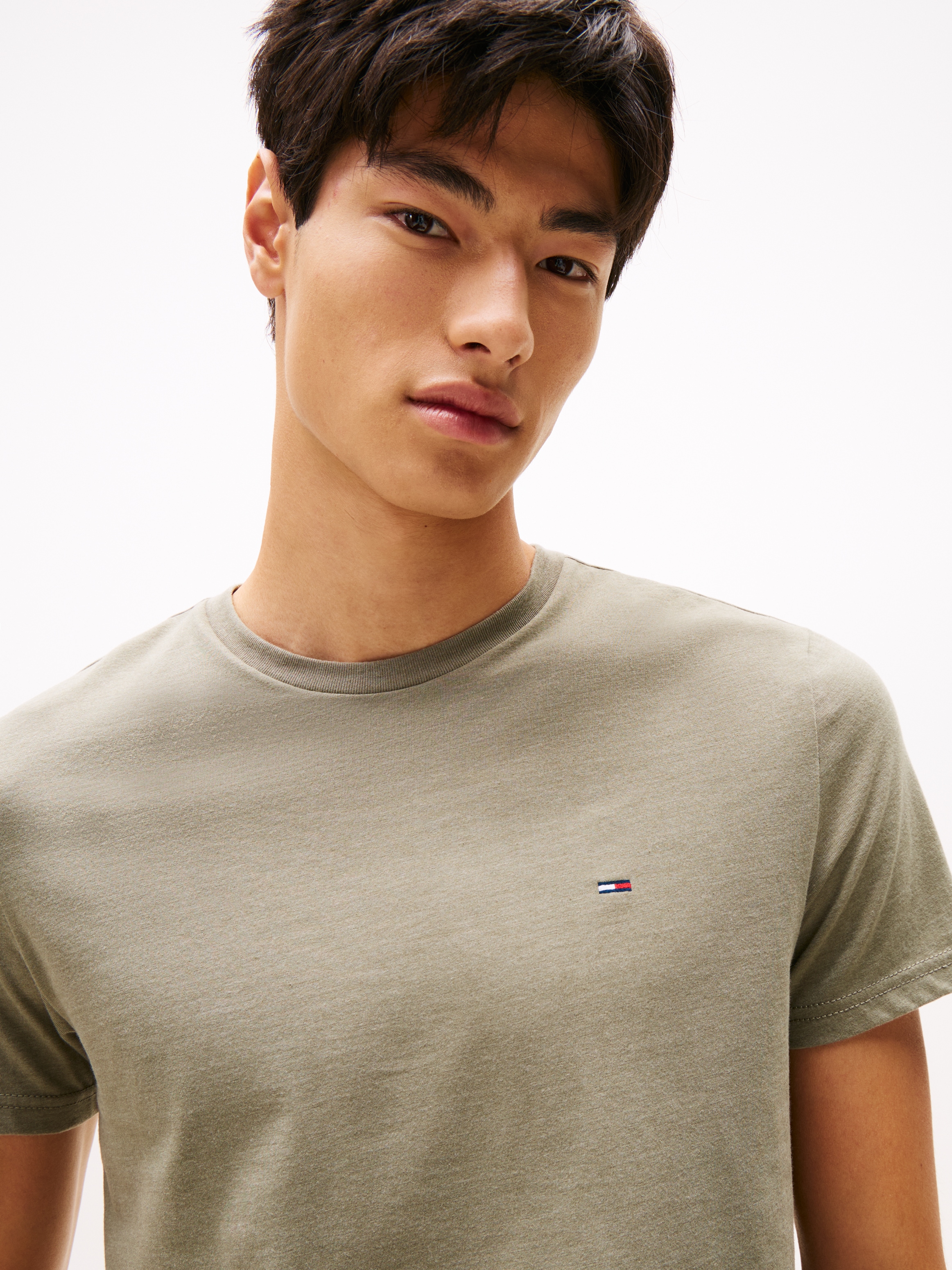 Tommy Jeans T-Shirt »TJM XSLIM JASPE HTR TEE EXT«, Mit Rundhalsausschnitt