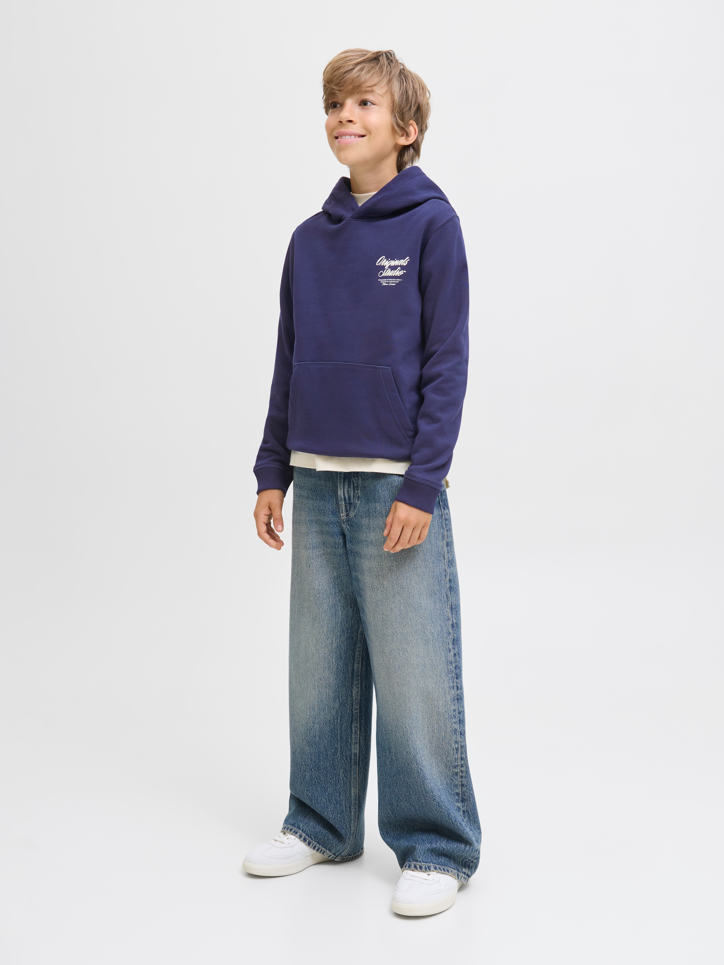 Jack & Jones Junior Kapuzensweatshirt »JORNORREBRO TYPO BACK SWEAT HOOD SN JNR«