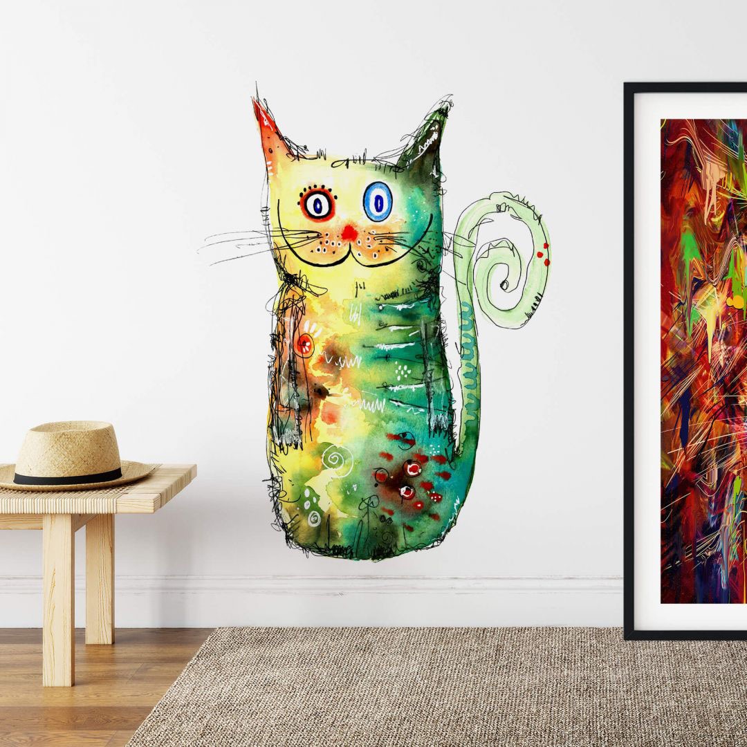 (1 - shoppen | Jelmoli-Versand Wall-Art online »Bunte Cat«, Wandtattoo Crazy Katze St.)