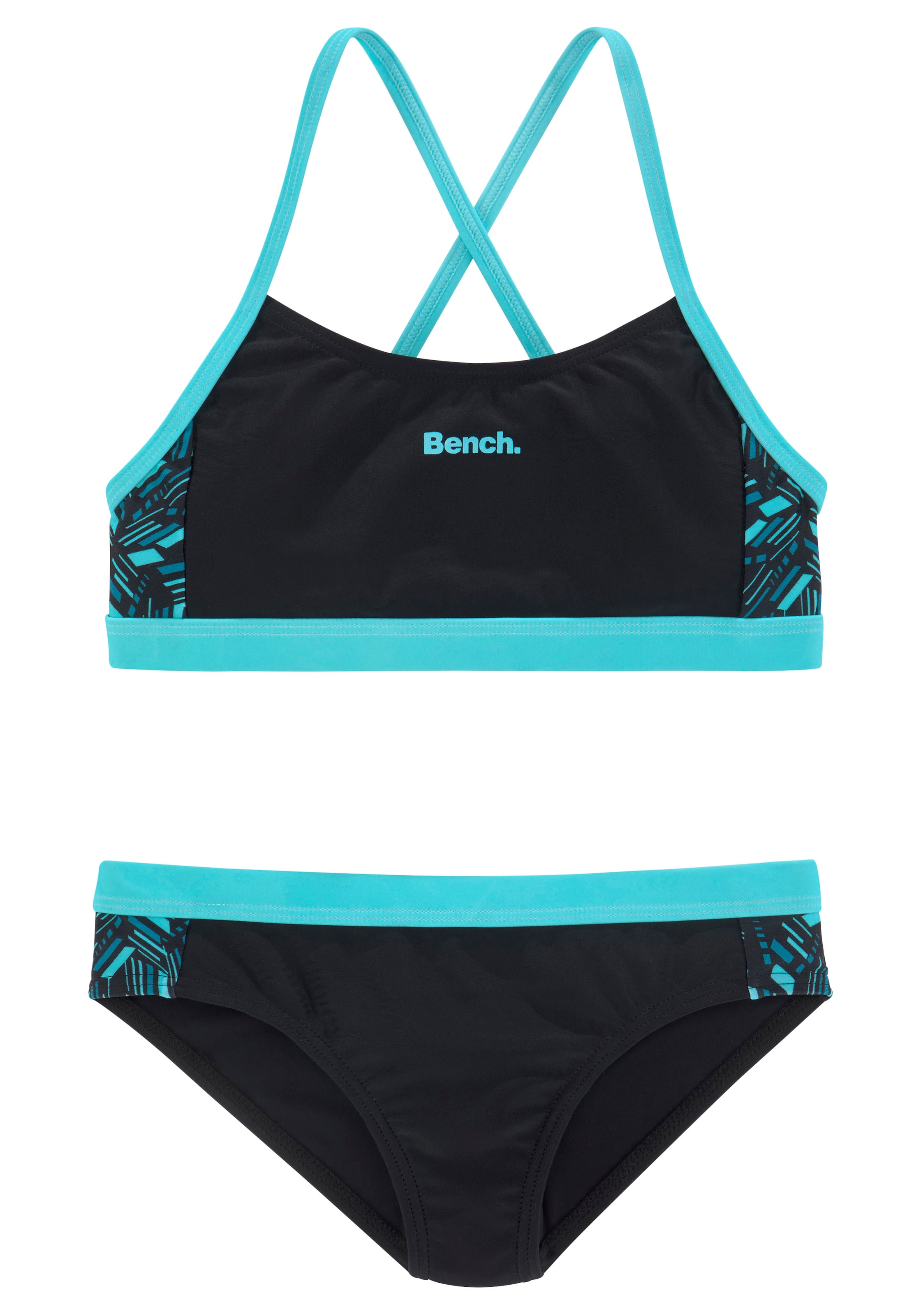 Bench. Bustier-Bikini, mit geometrische bedruckten Einsätzen