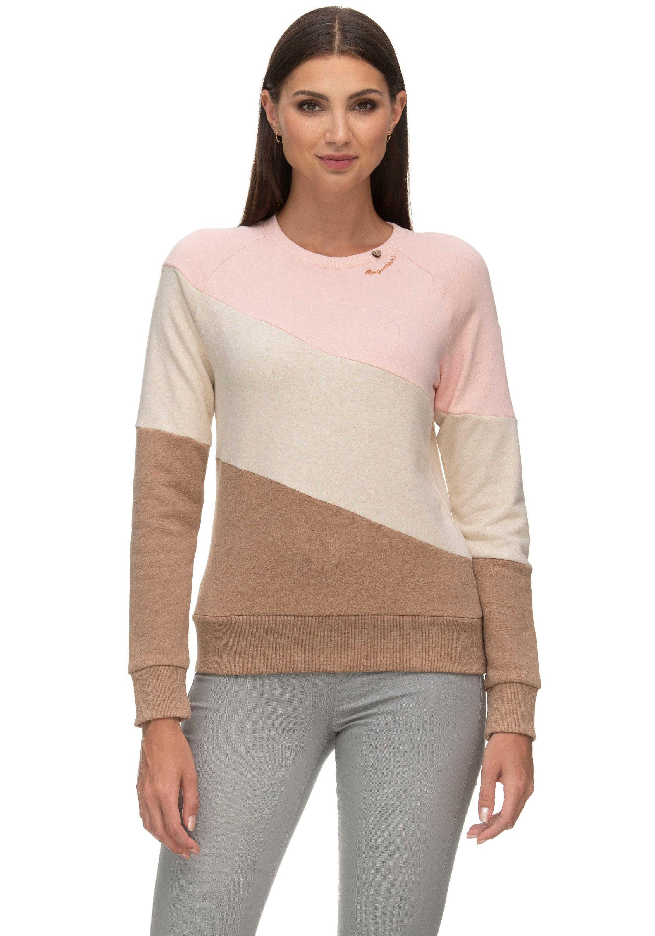 Ragwear Sweater »JOHANKA BLOCK«, Crew Neck im Color-Blocking Design