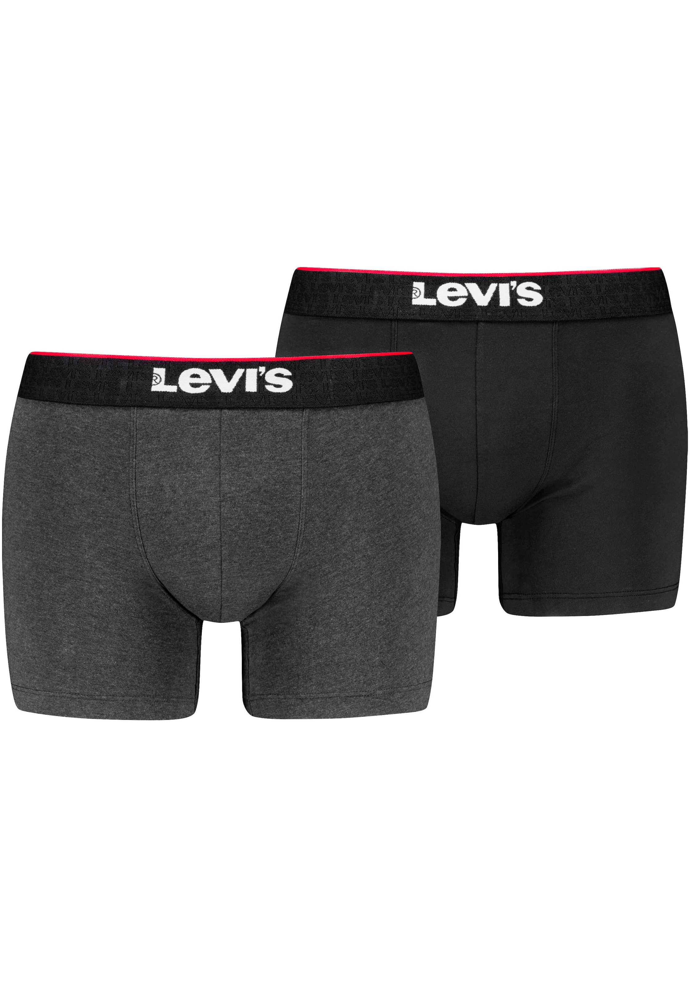 Levi's® Boxershorts 2er-Pack, mit farbbesetztem Webgummibund