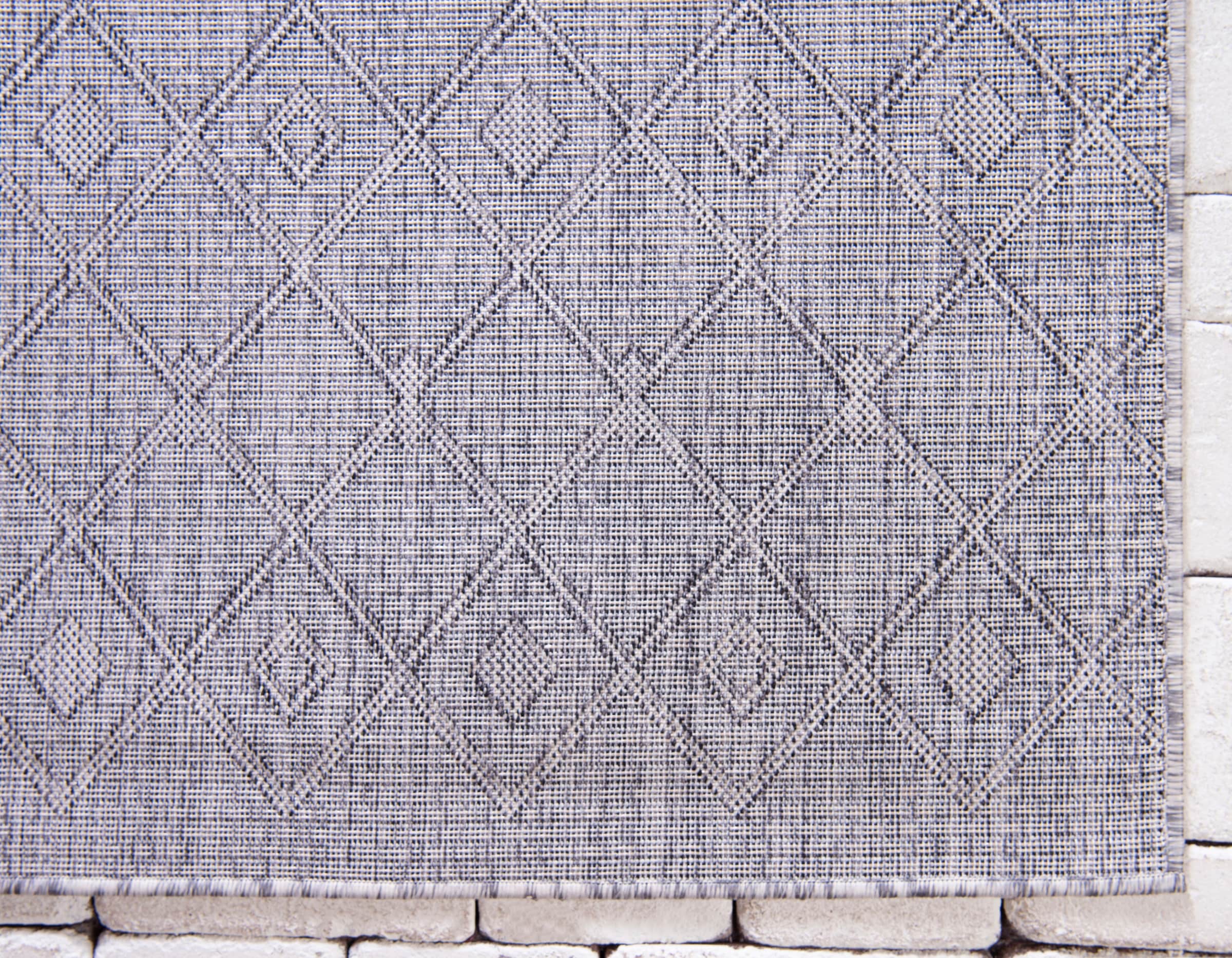 Myflair Möbel & Accessoires Teppich »Outdoor Crosses Lagerräumung«, rechteckig, 4 mm Höhe, Flachgewebe, Rauten Muster, In- und Outdoor geeignet