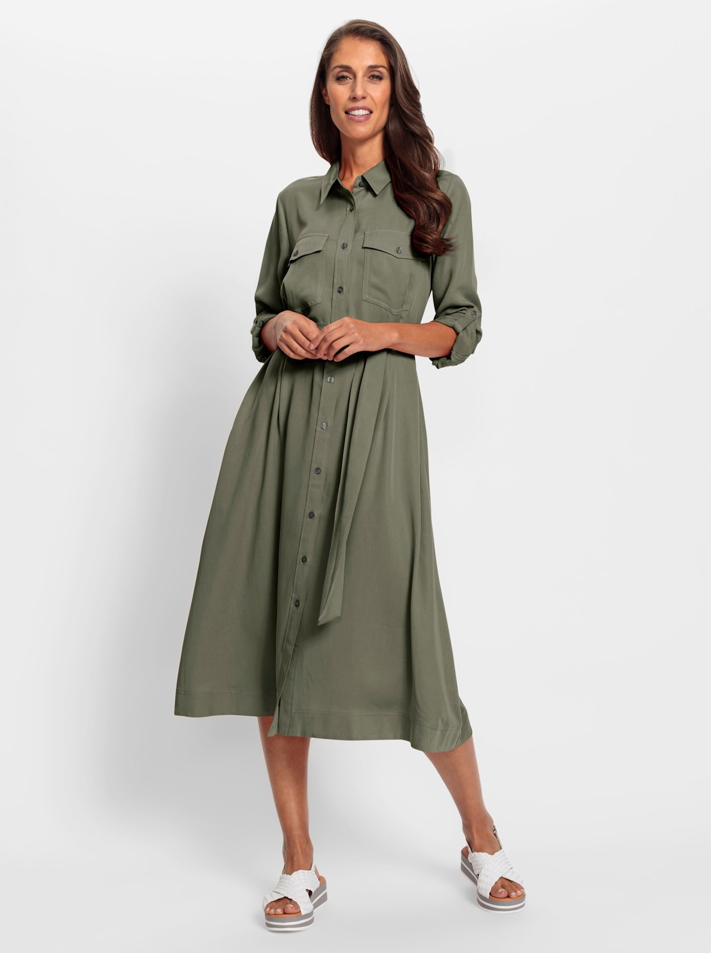 heine Hemdblusenkleid »Hemdblusenkleid« Eingrifftaschen