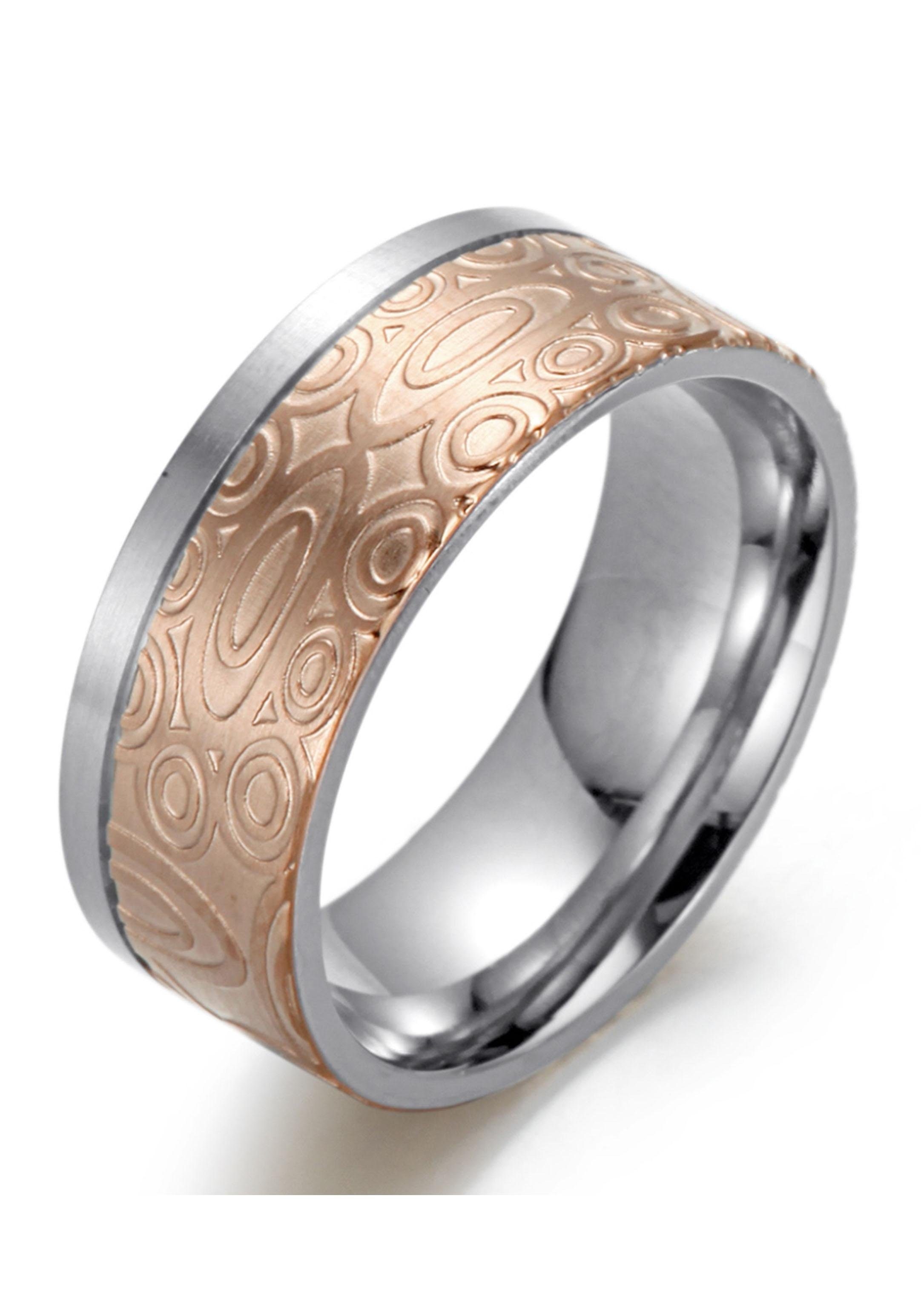 Firetti Trauring »Schmuck Geschenk "LIEBE" bicolor, ca. 6,0mm breit, ca. 8,0mm breit« wahlweise mit oder ohne Zirkonia (synth.)