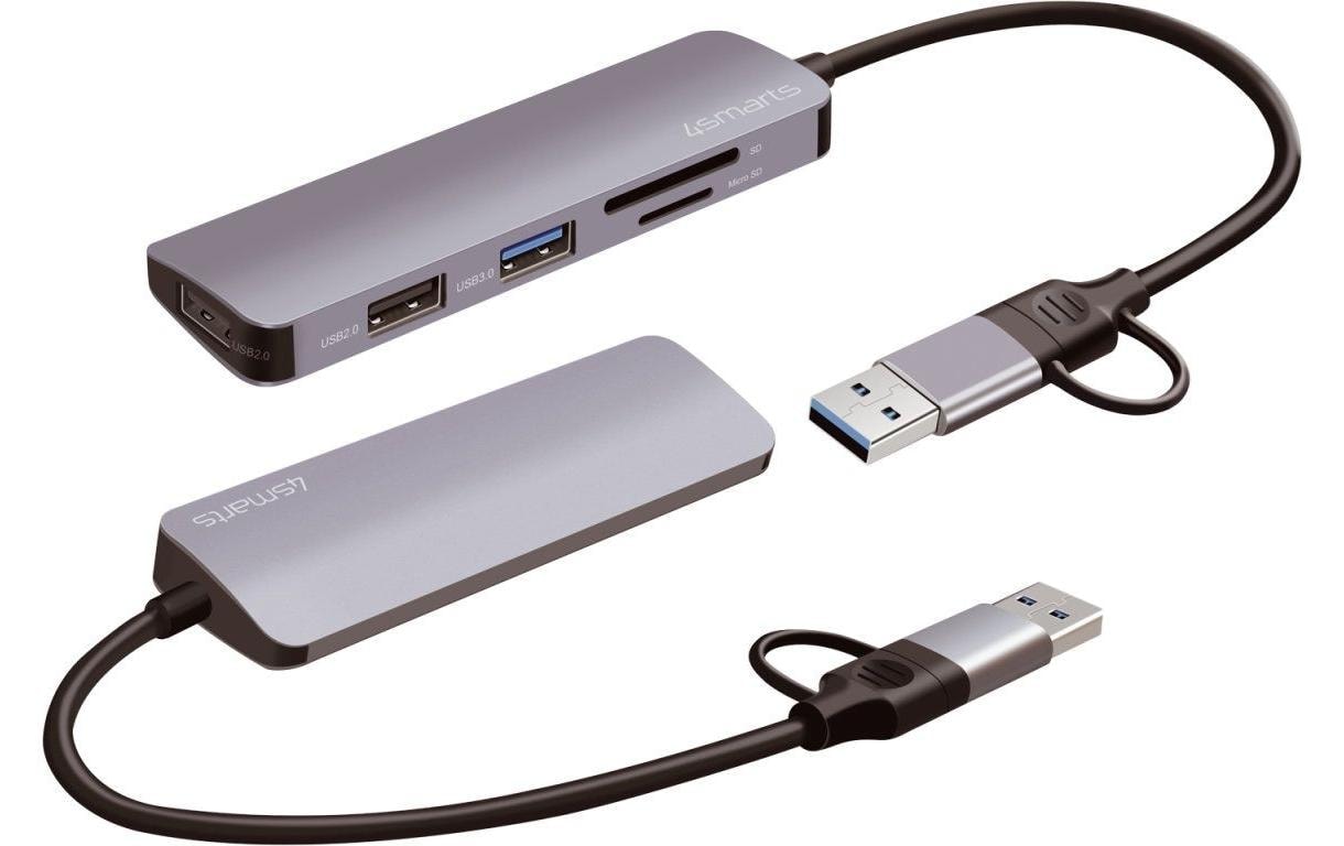 4smarts USB-Adapter »5in1 Universal Multiport Hub USB-A/USB-C«