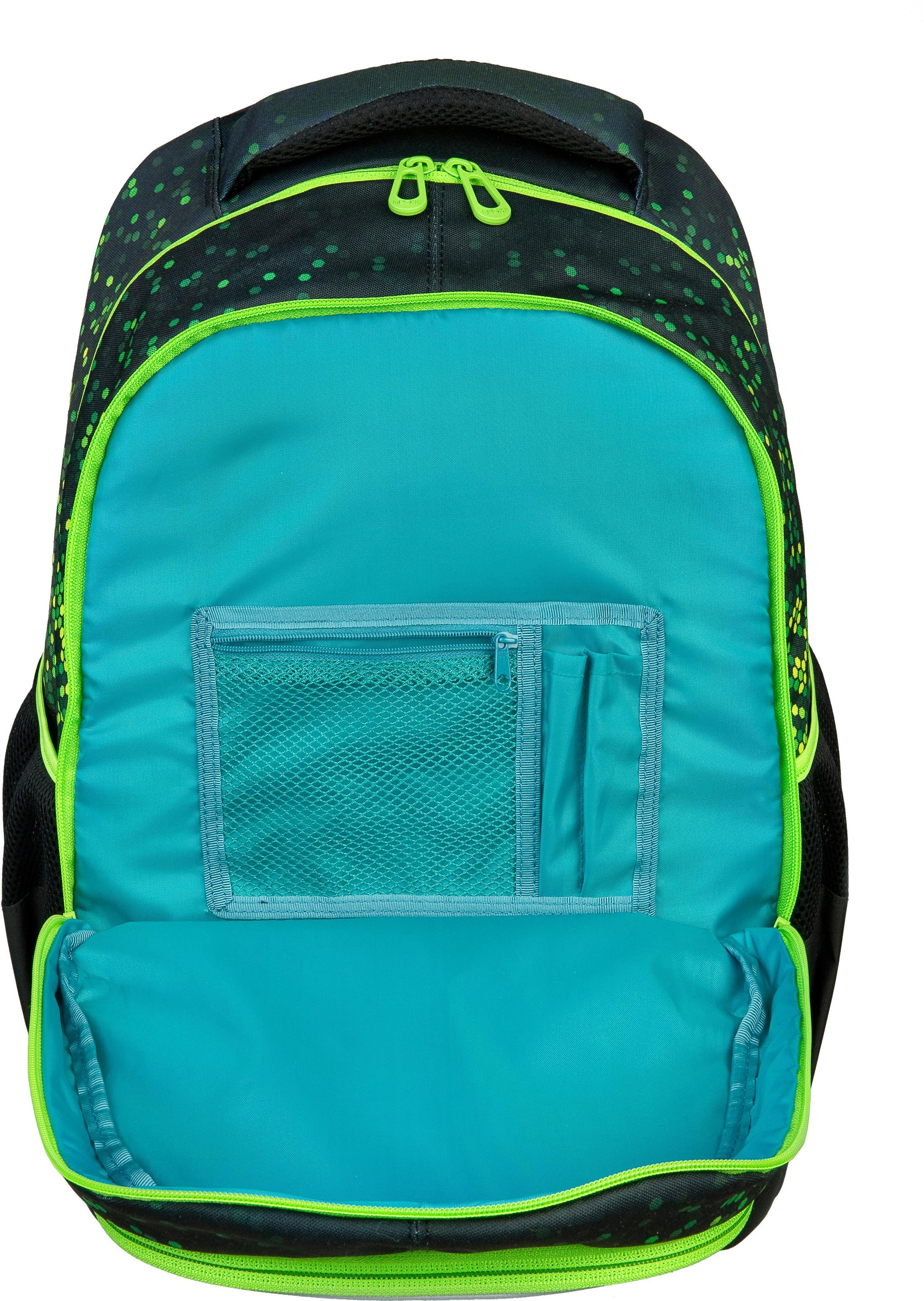 neoxx Schulrucksack »Fly, Pixel in my mind«, Reflektionsnaht, aus recycelten PET-Flaschen