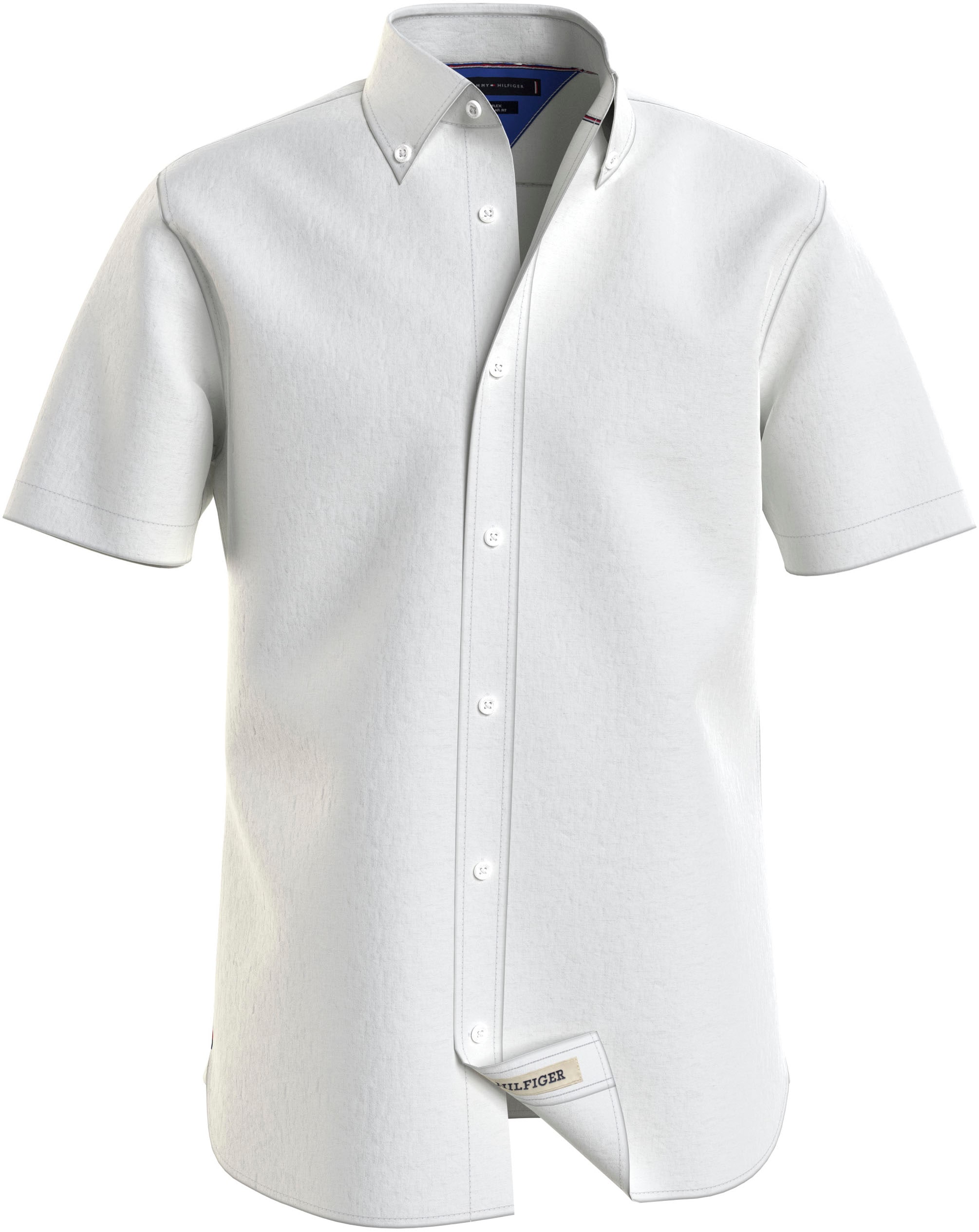 Tommy Hilfiger Kurzarmhemd »PIGMENT DYED LINEN RF SHIRT«, mit feiner Struktur