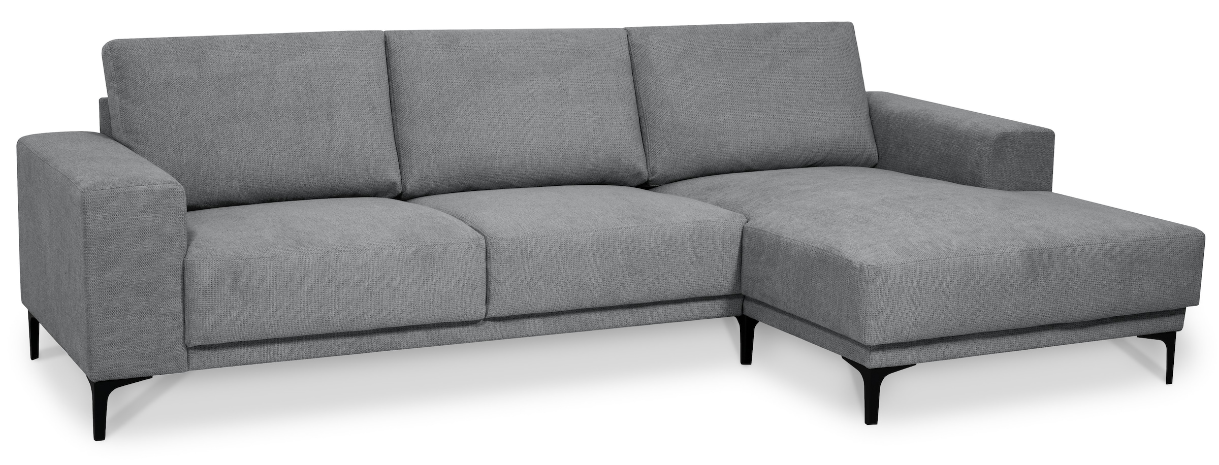 Places of Style Ecksofa »Xander, L-Form,«, Breite 280 cm, Soft-Touch Chenille, schwarze Metallfüsse
