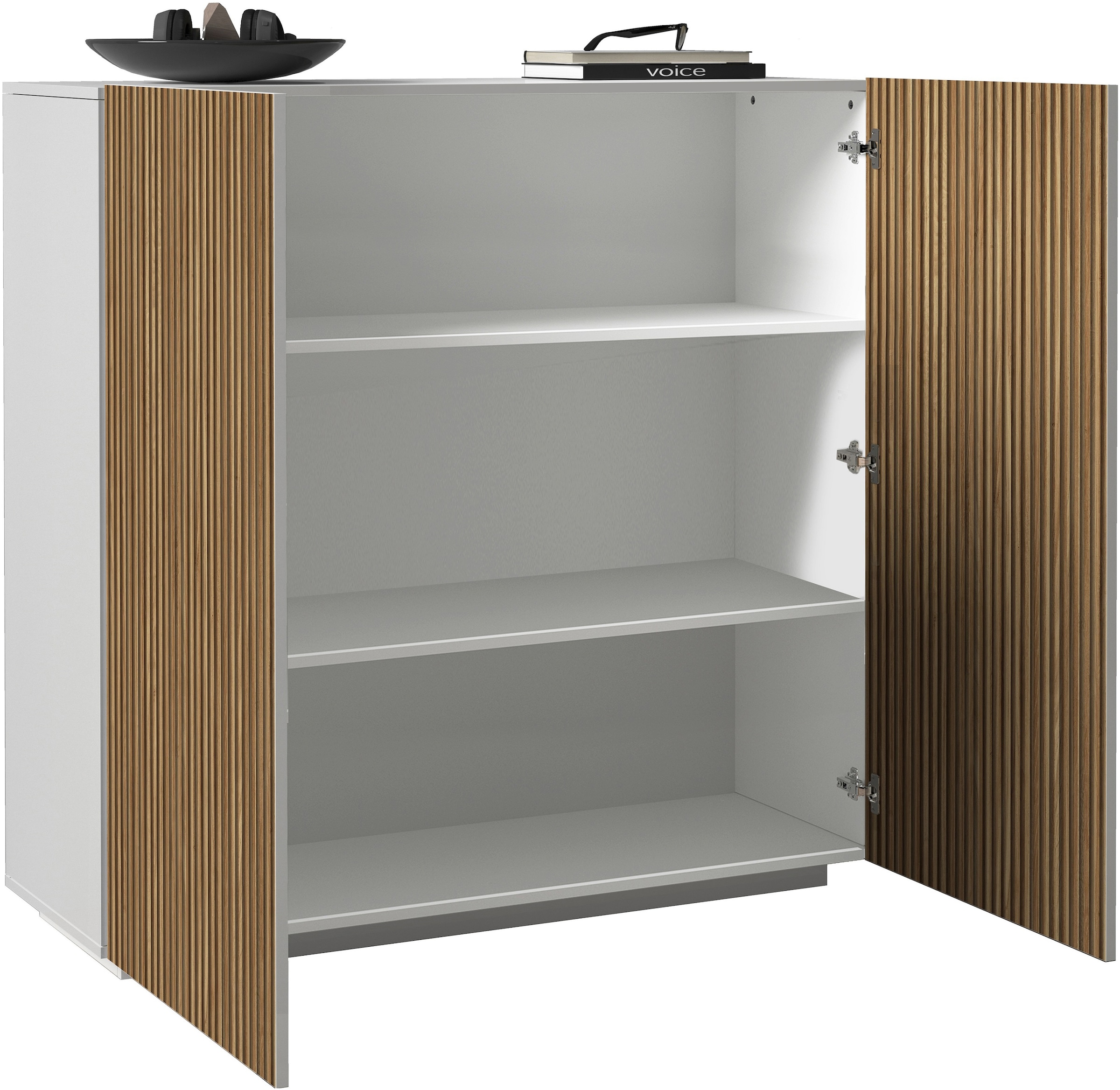 INOSIGN Highboard »Vega,Highboard,Kommode,120 cm«, mit 2 Türen,Fronten mit Rillen-Optik