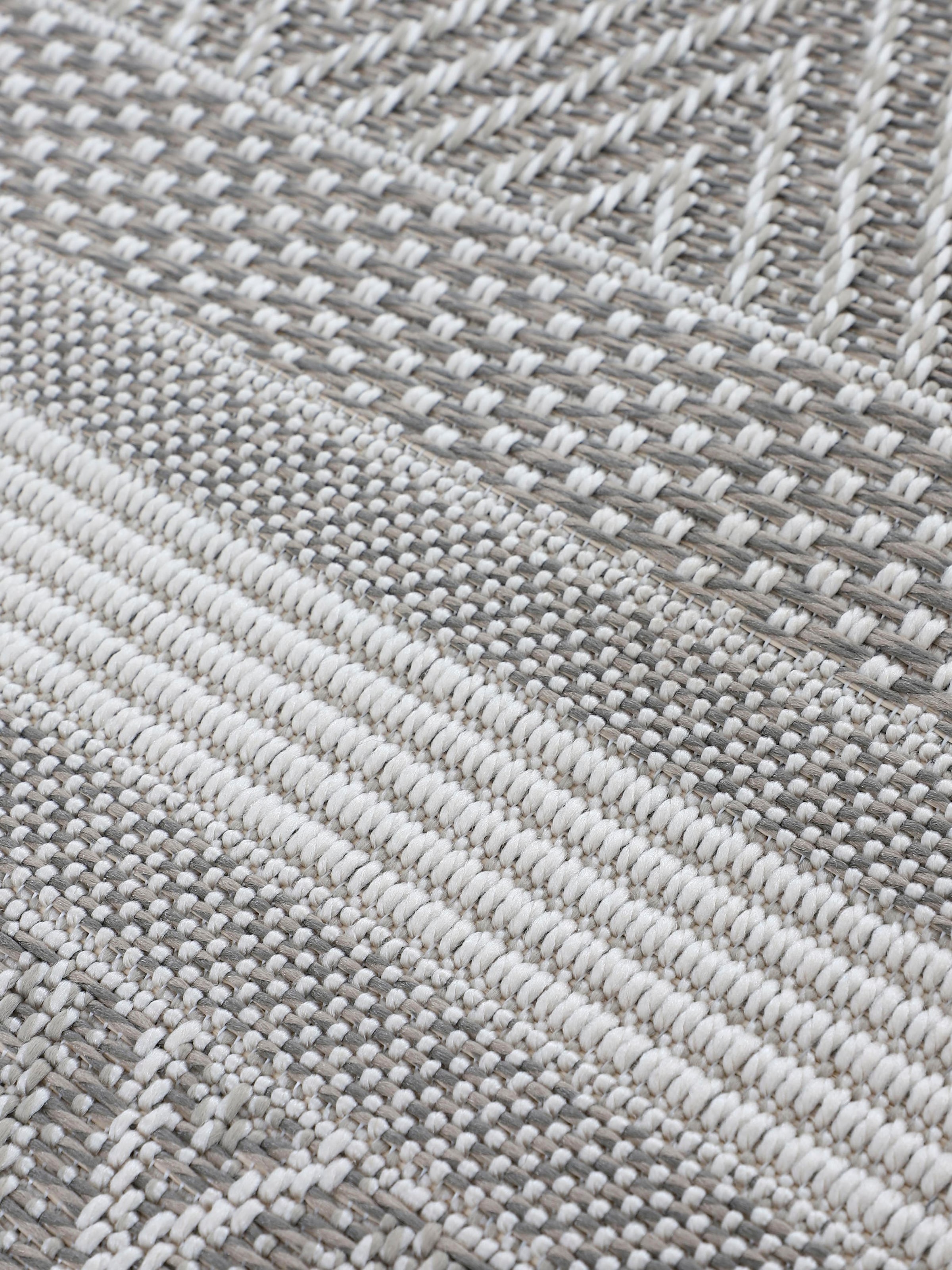 carpetfine Teppich »Boho 101«, rund, 4 mm Höhe, robustes Flachgewebe, Sisal Optik, UV-beständig, Aussenbereich